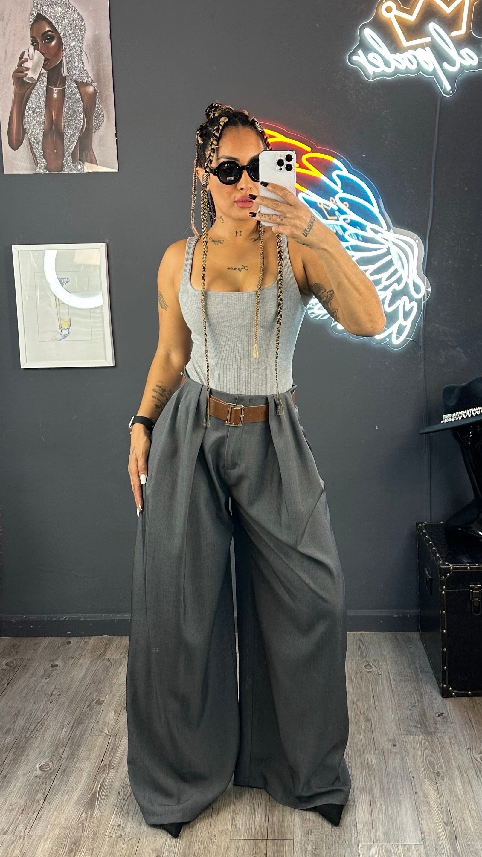 Pantalón fluido palazo premium