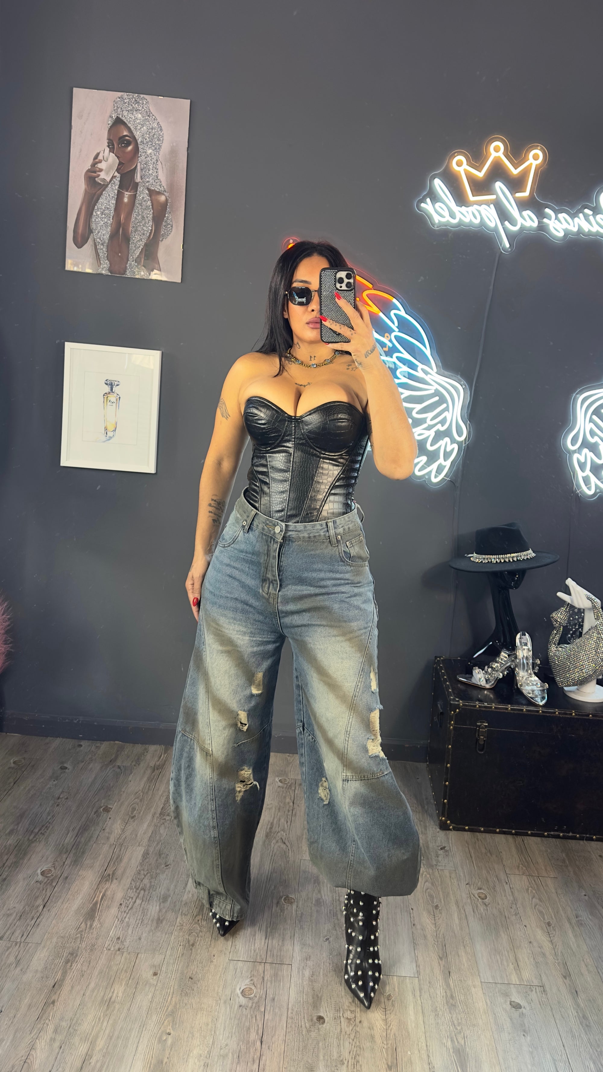 Corset, pitón efecto piel premium