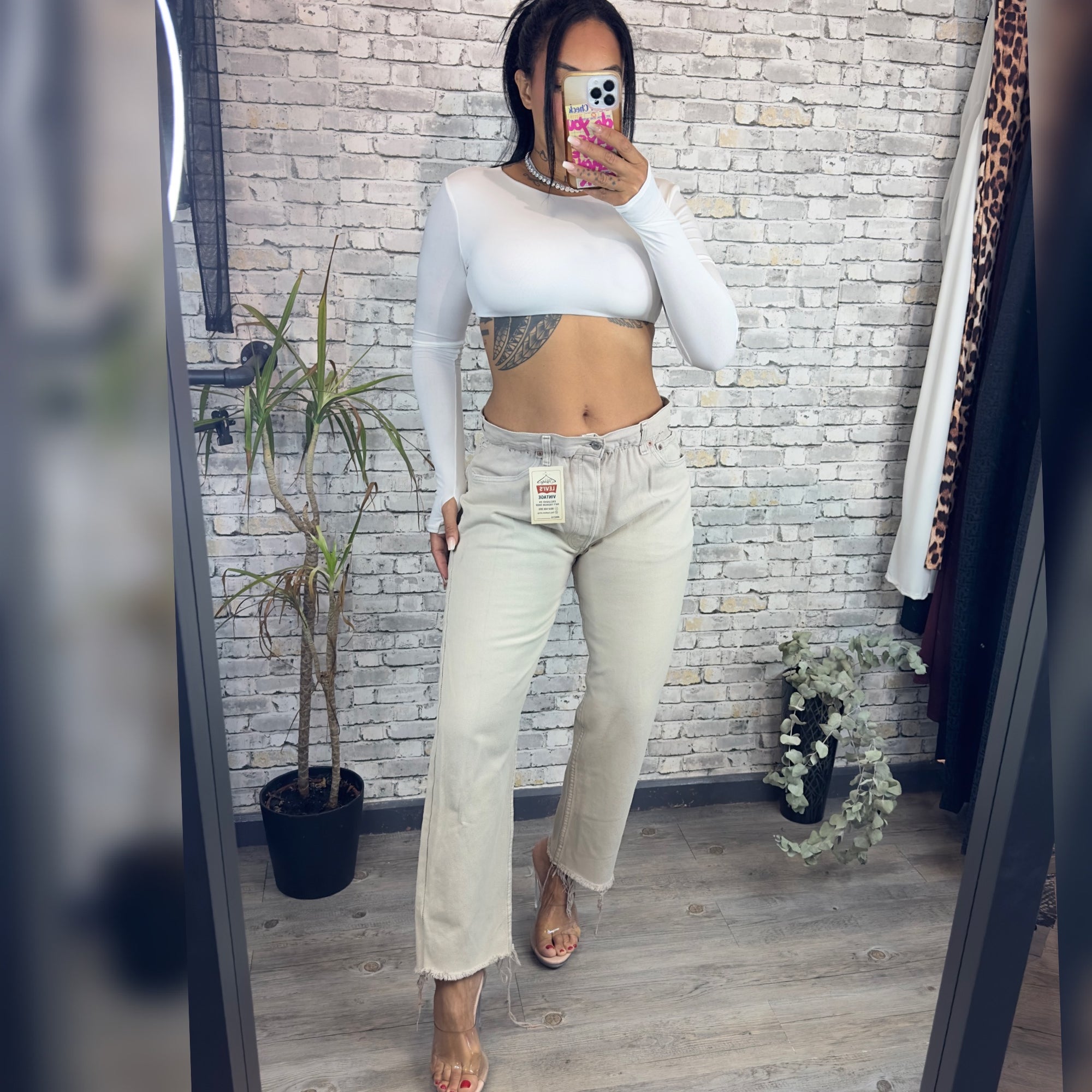 Jeans Levis candy beige M/L 012