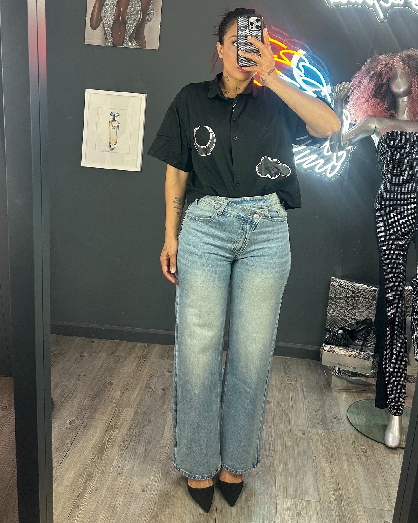 Camisa crop luna