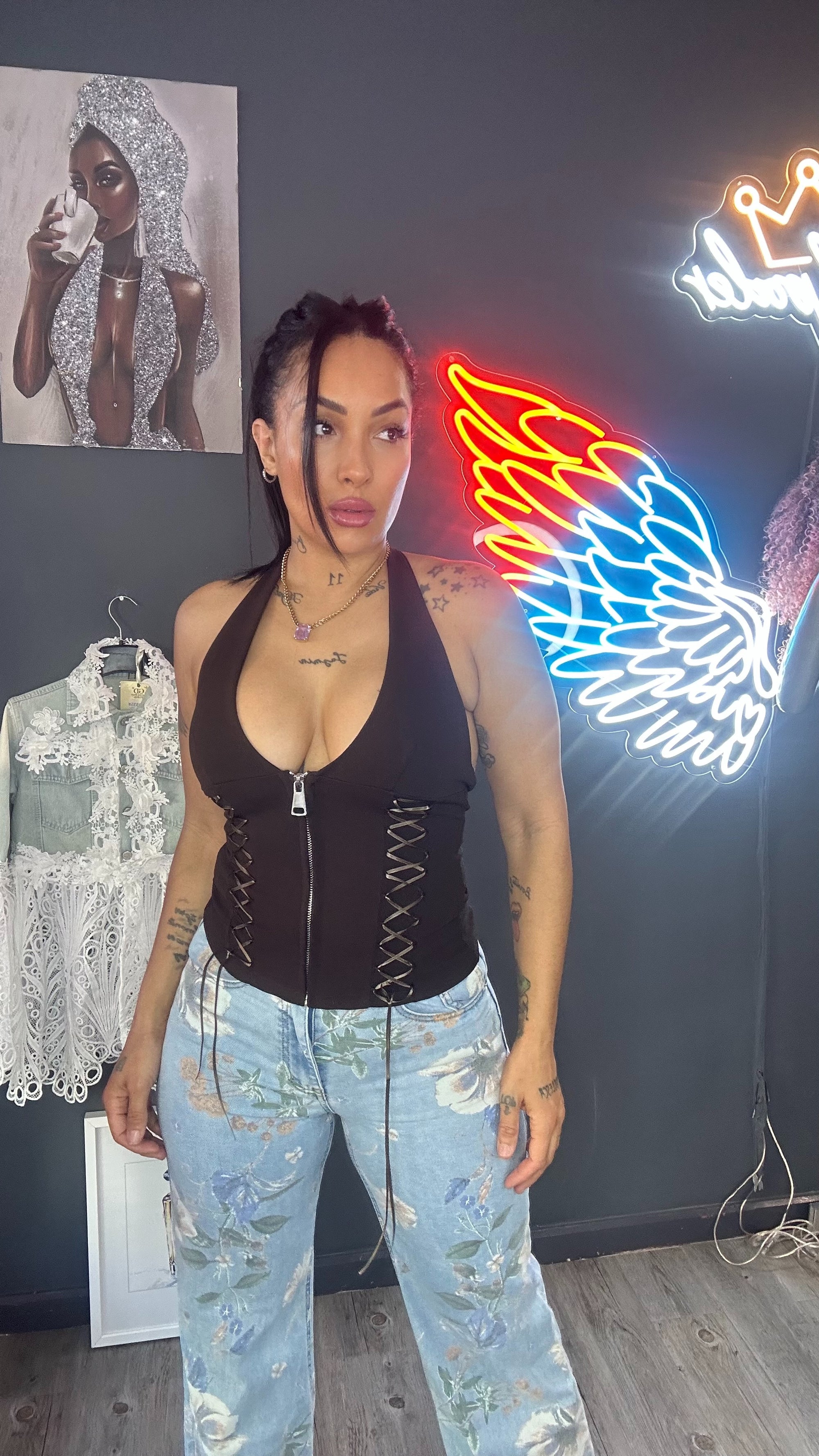 Top corset cuello