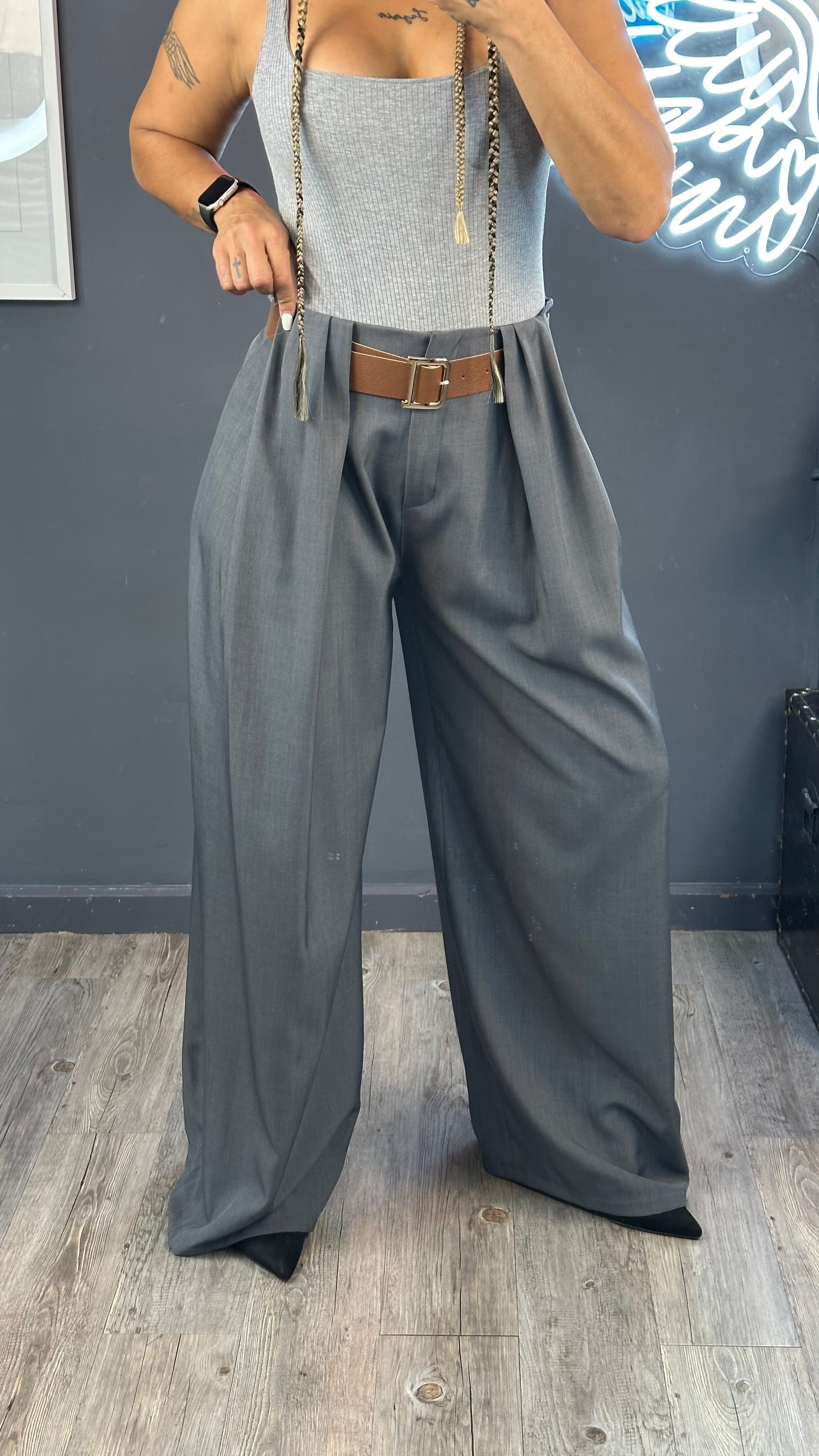 Pantalón fluido palazo premium