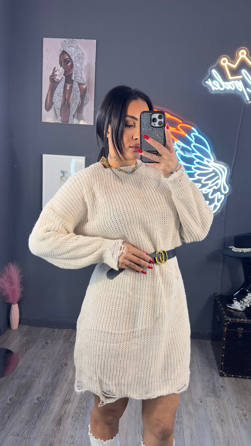 Jersey vestido over size