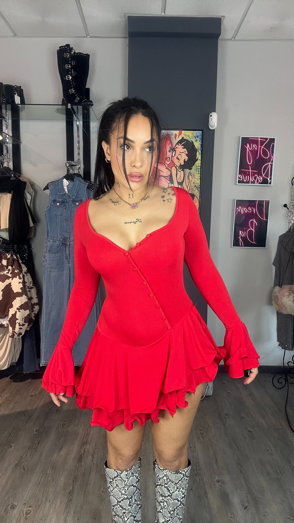 Vestido pétalos con culot