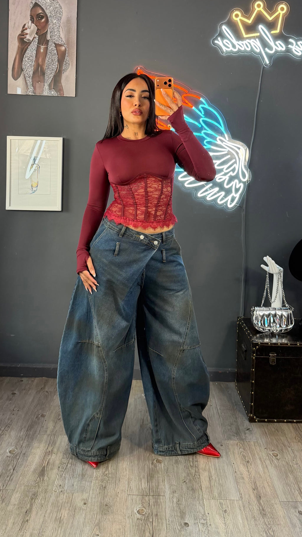 Top corset de encaje romántico