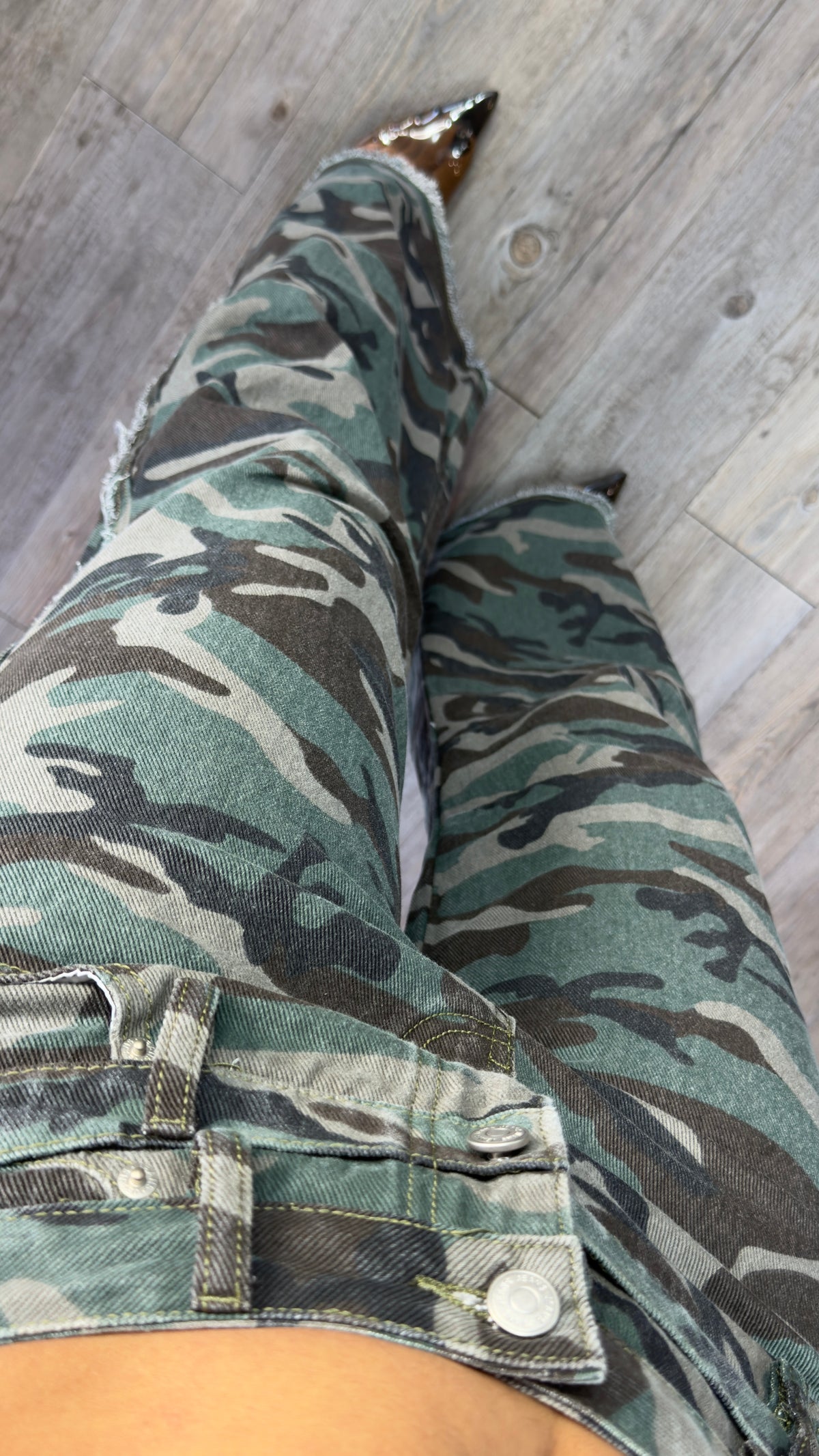 Jeans doble cintura militar