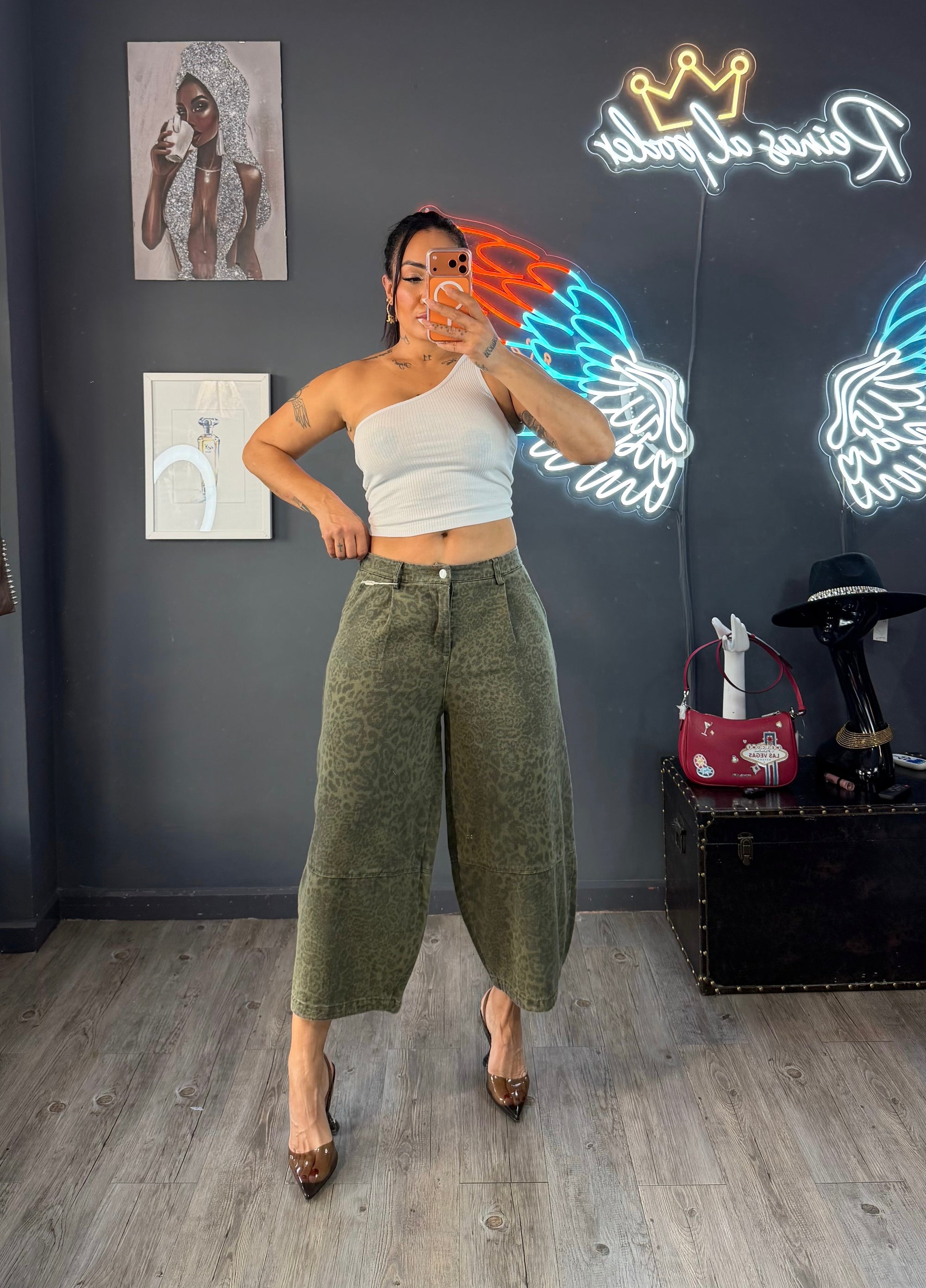 Bermuda vaquera premium Oversize Animal print