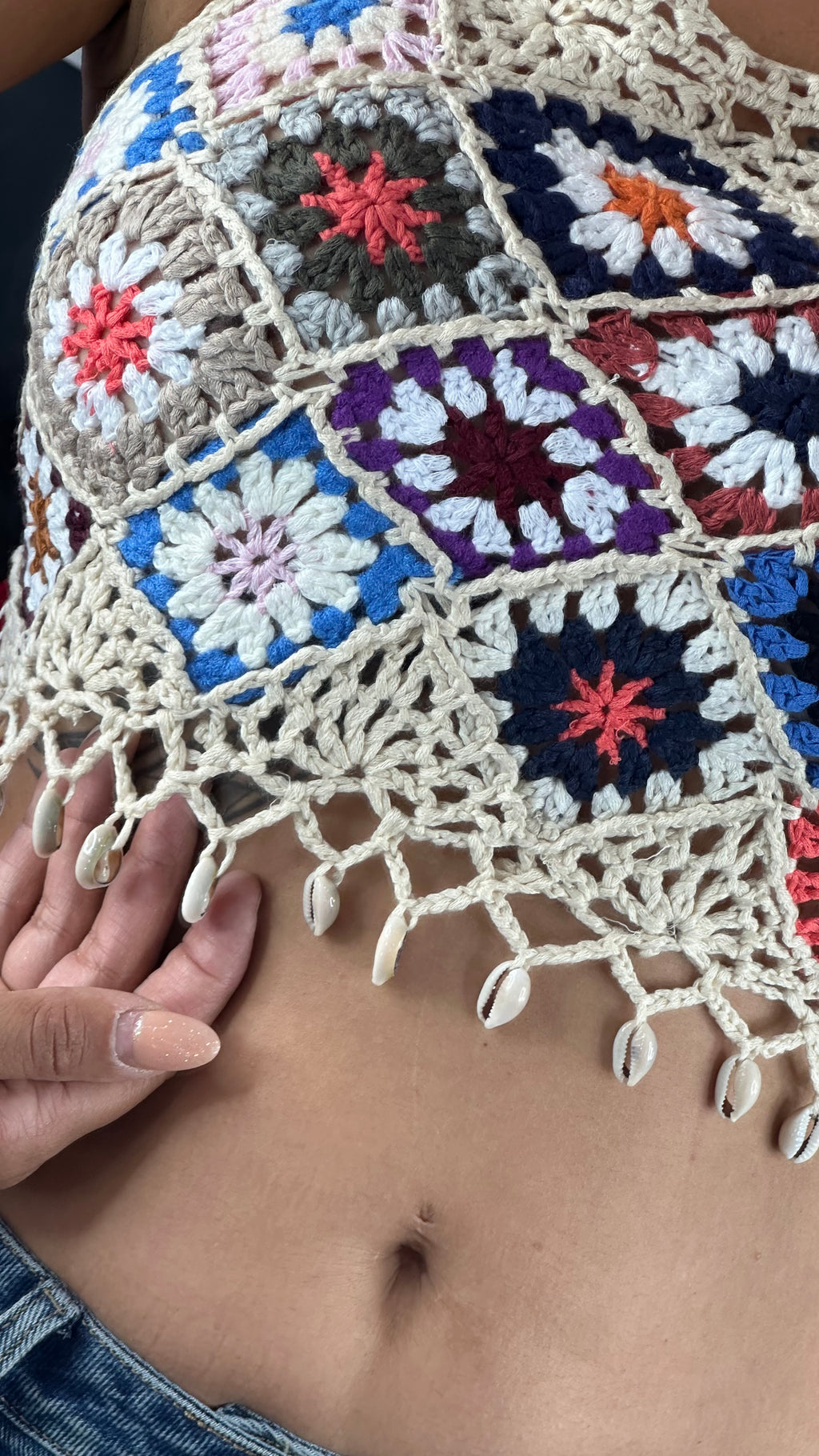Top crochet conchas