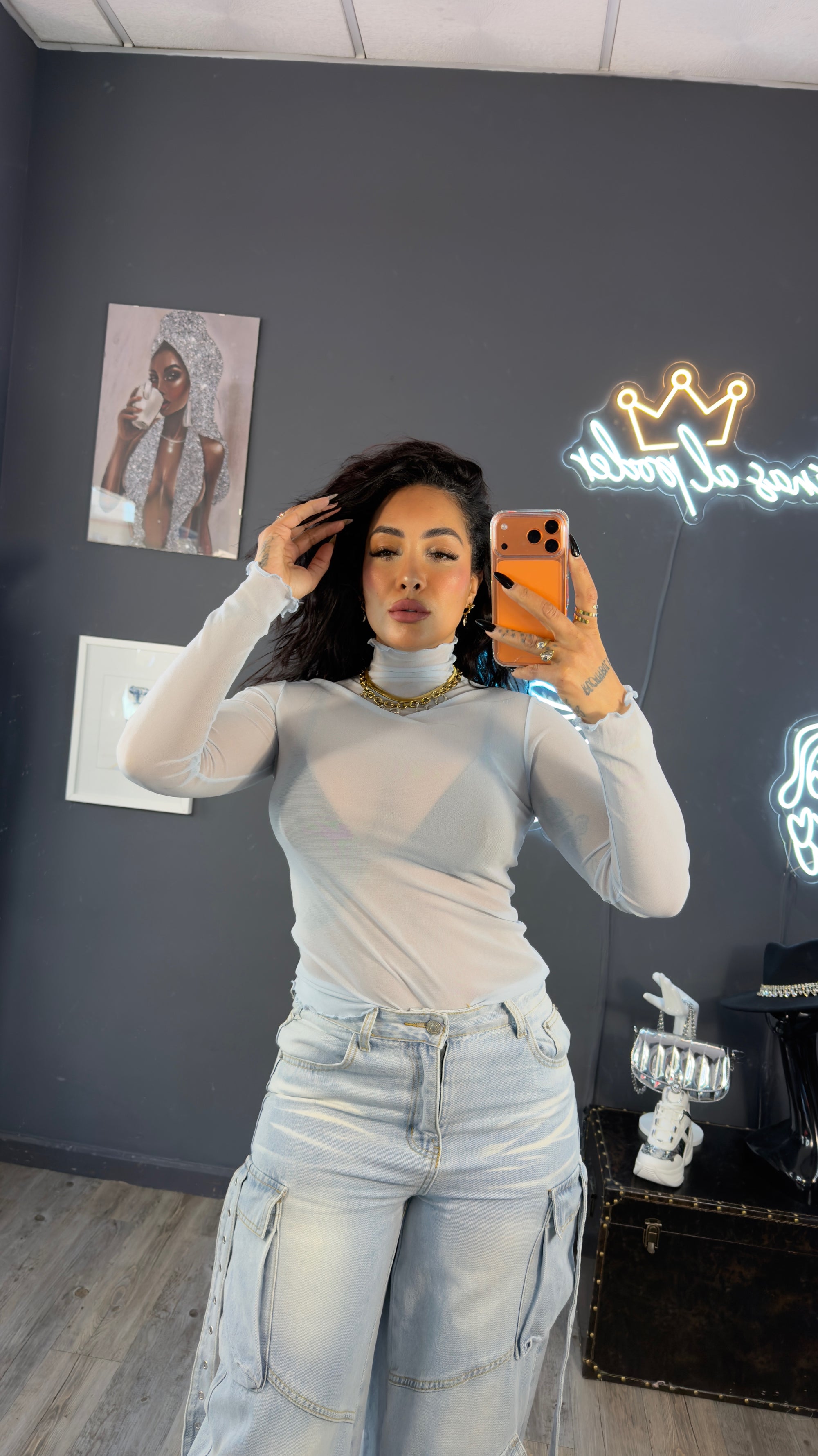 Top cuello tul Mesh Queen 👑