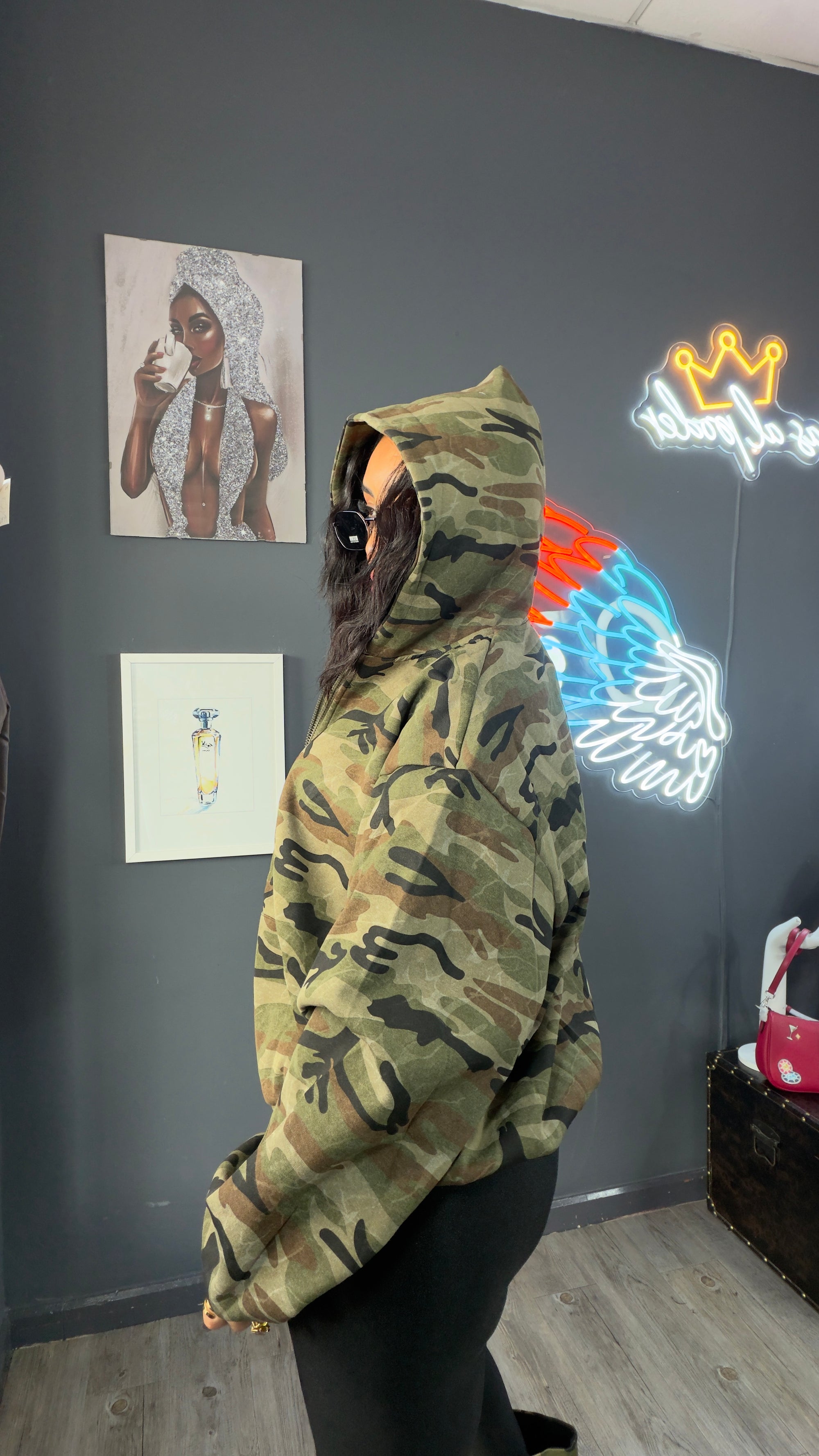 Sudadera algodón camuflaje, térmica, algodón premium