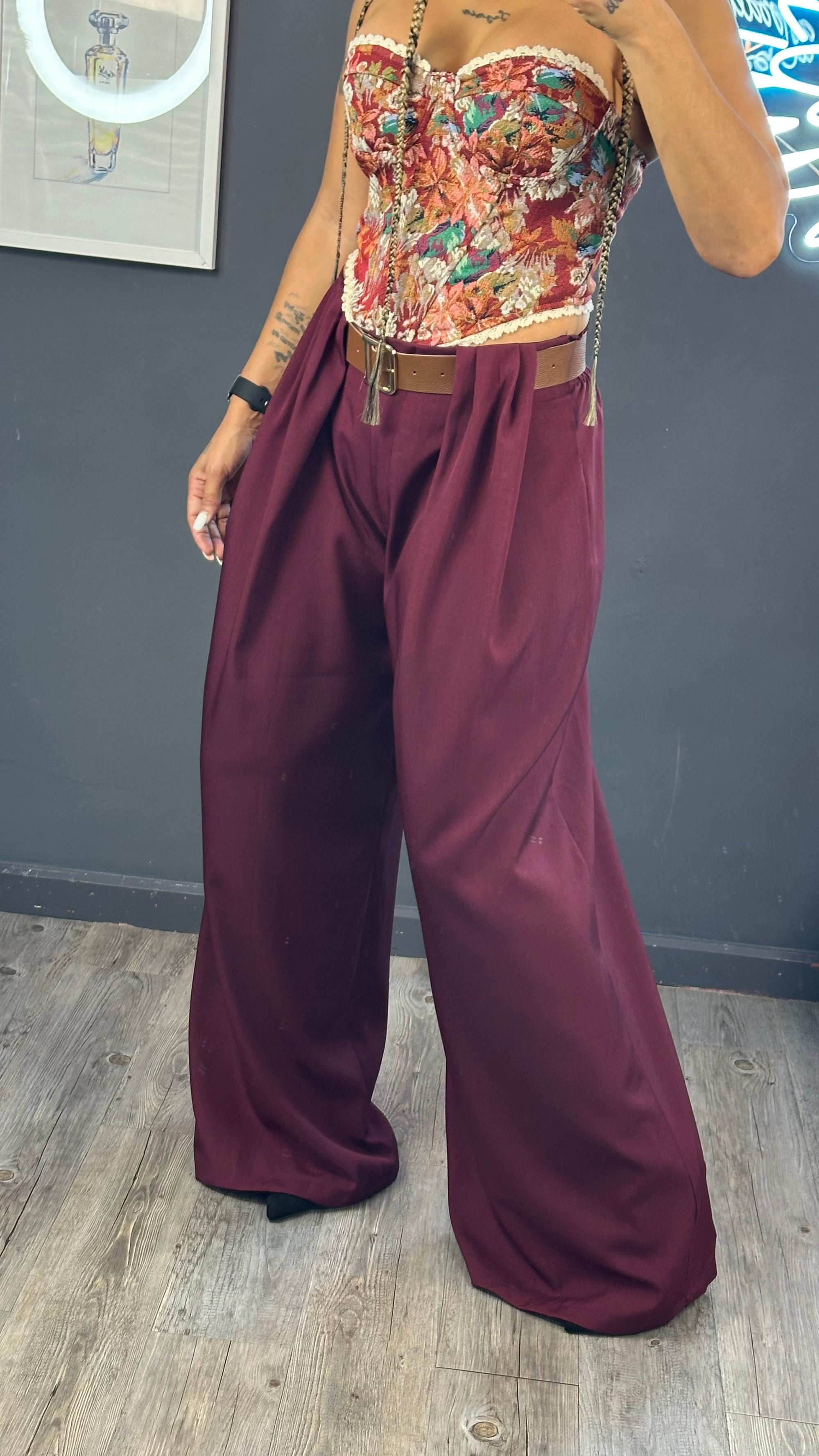 Pantalón fluido palazo premium