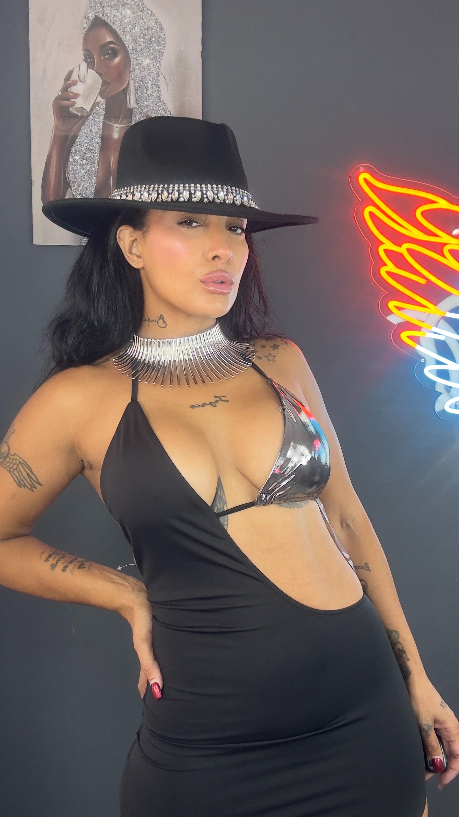 Vestido mix plata