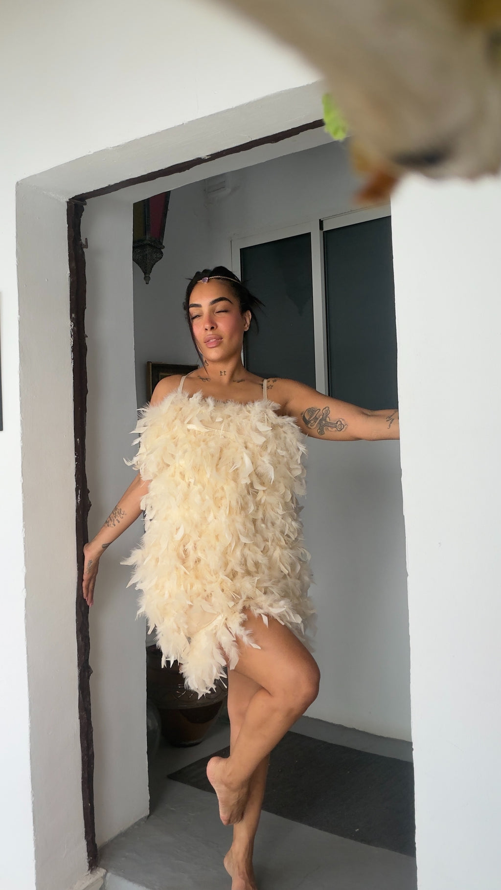 Vestido pluma de julio