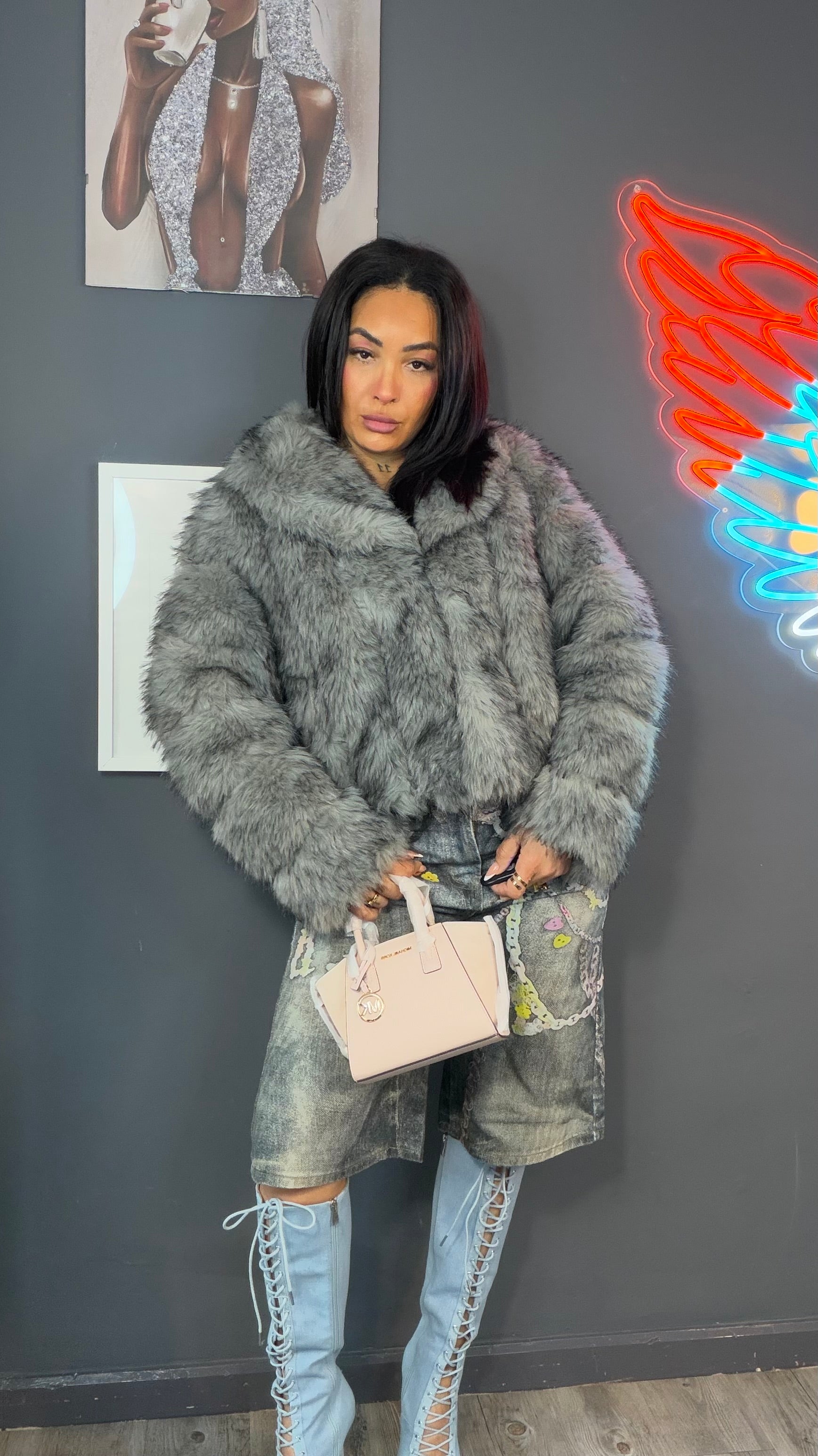 Abrigo pelo conejo Queen Savage