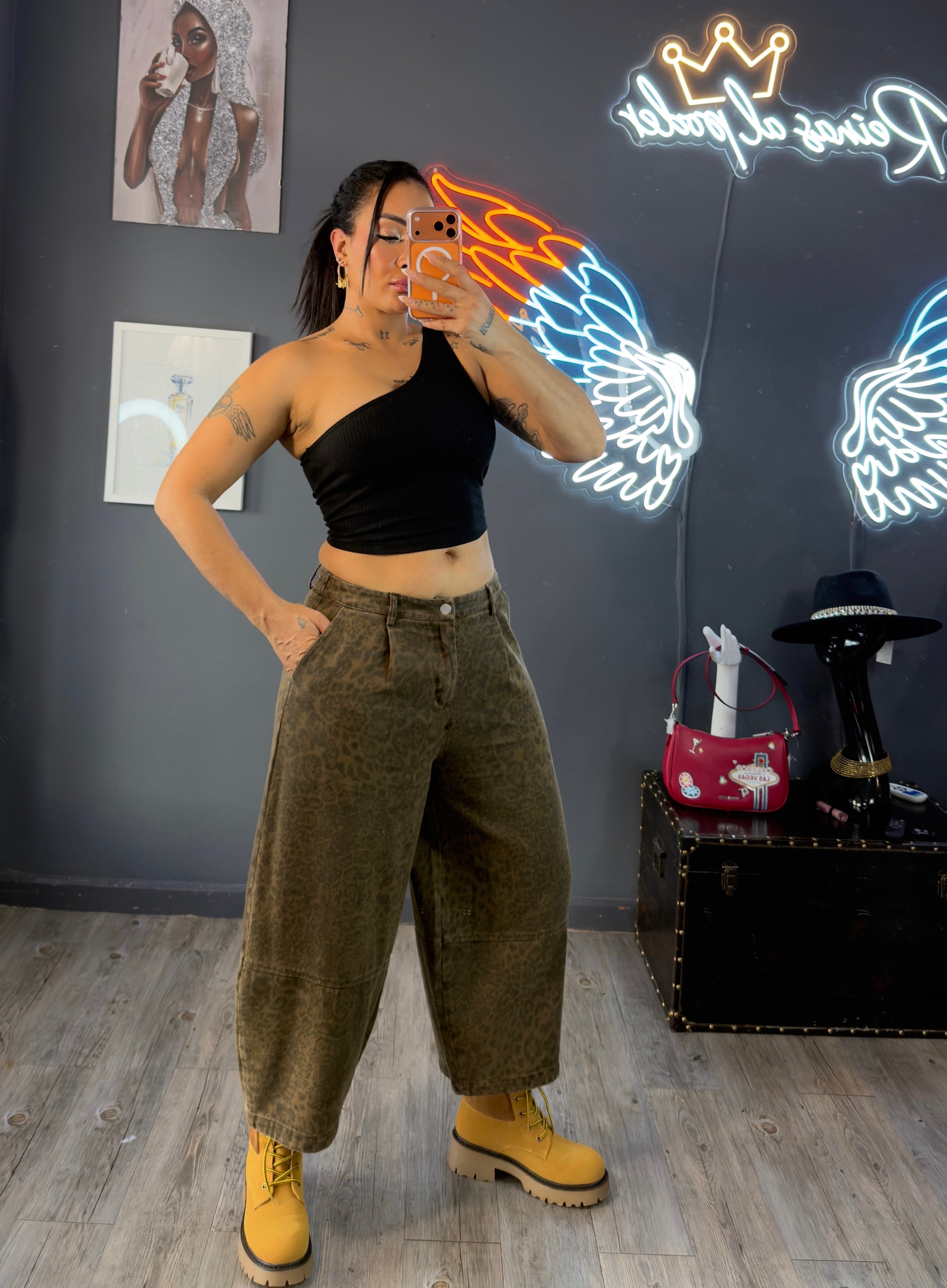 Bermuda vaquera premium Oversize Animal print