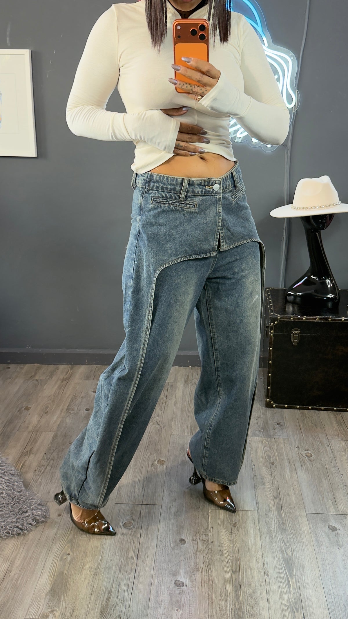 Jeans falda