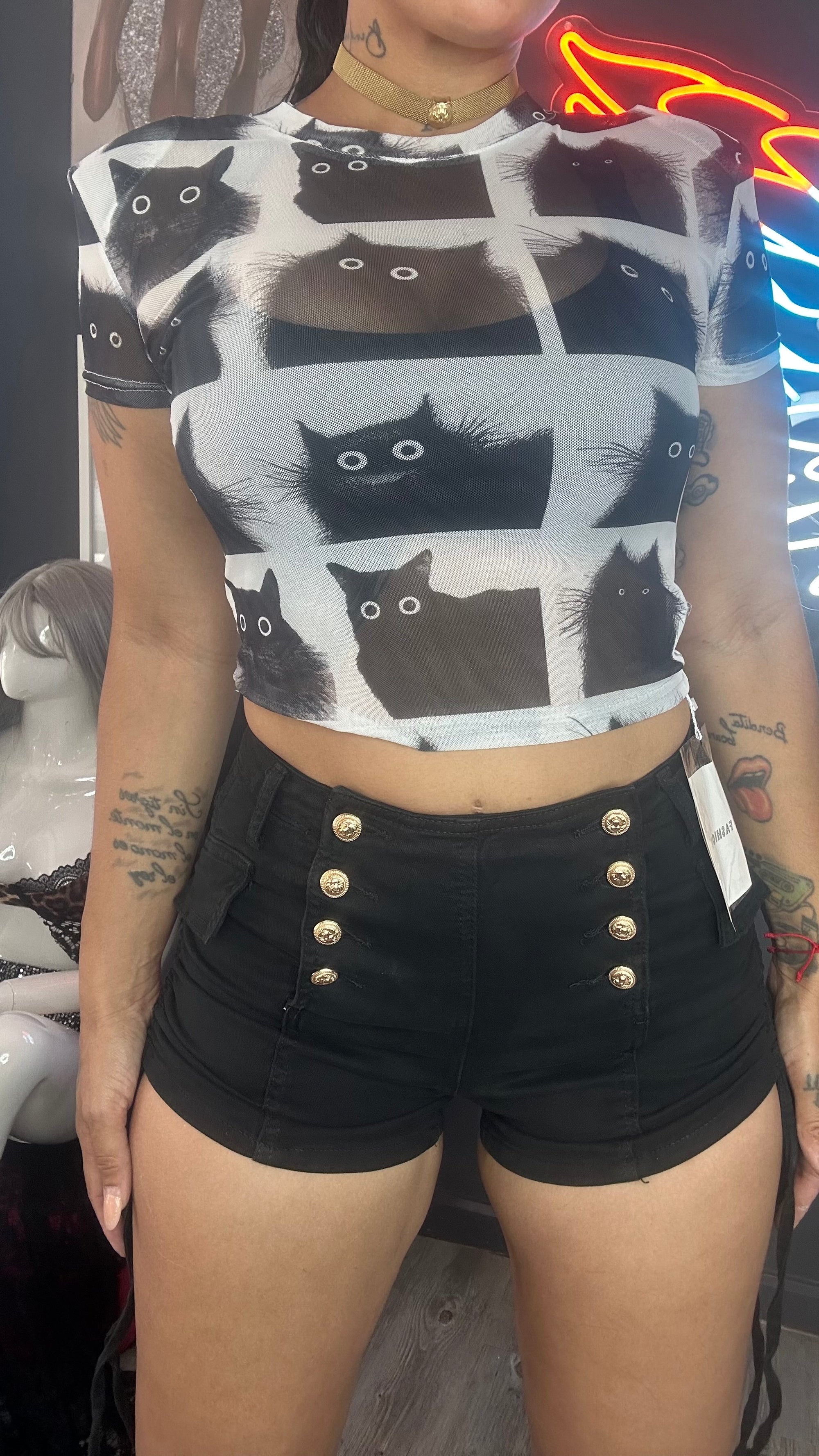 Short botones cuerdas
