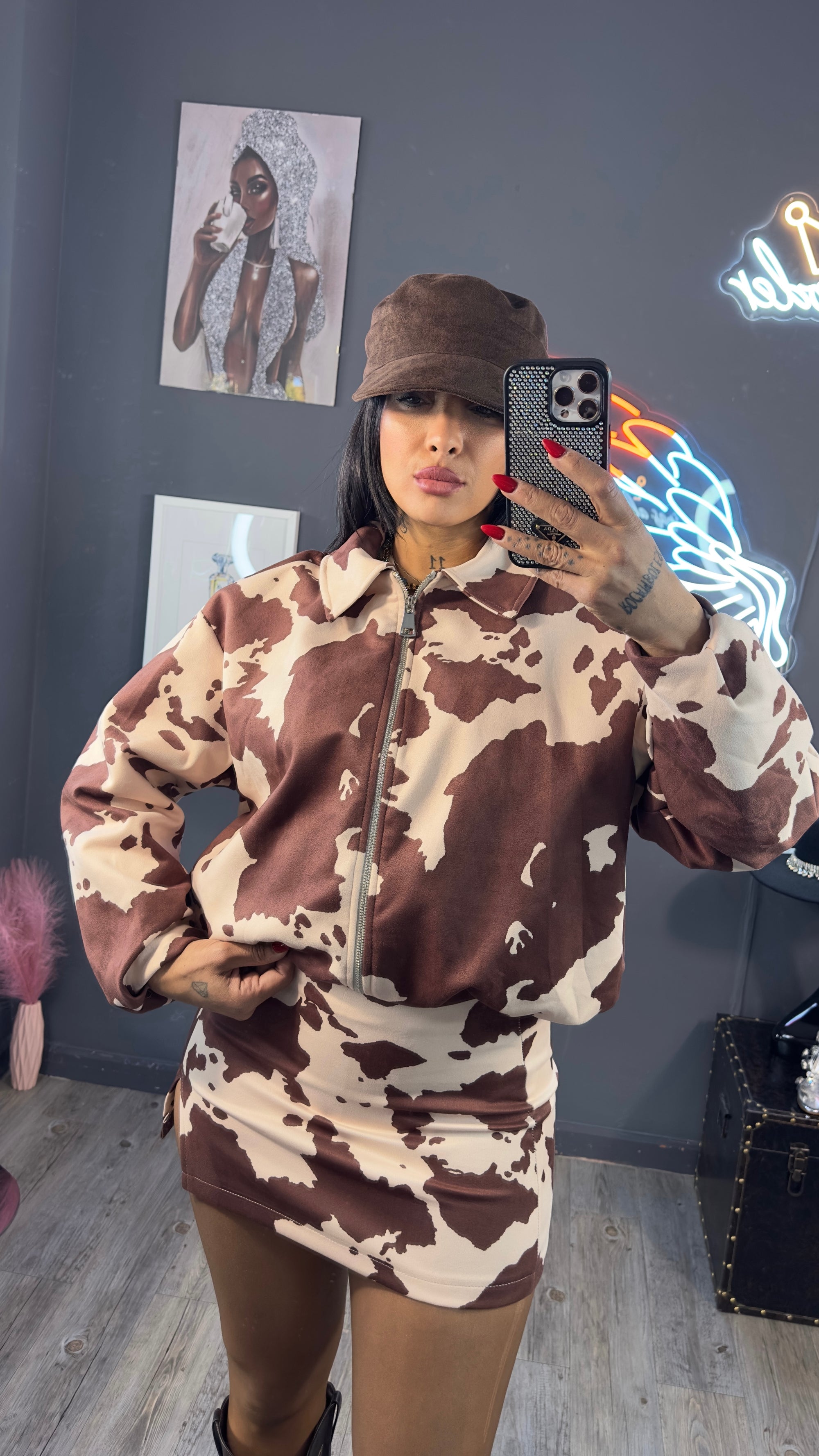 Conjunto de piel de ante premium