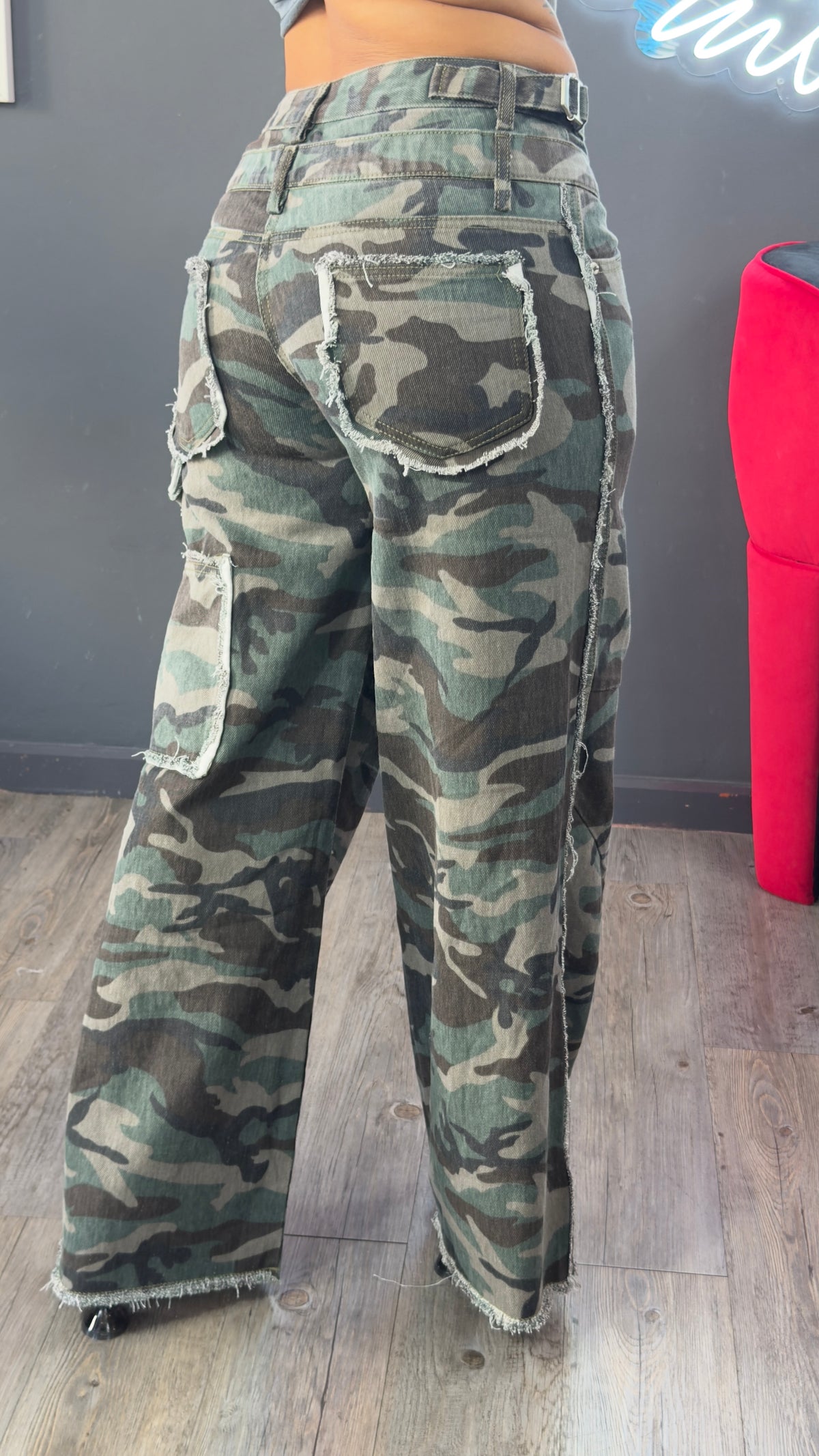 Jeans doble cintura militar