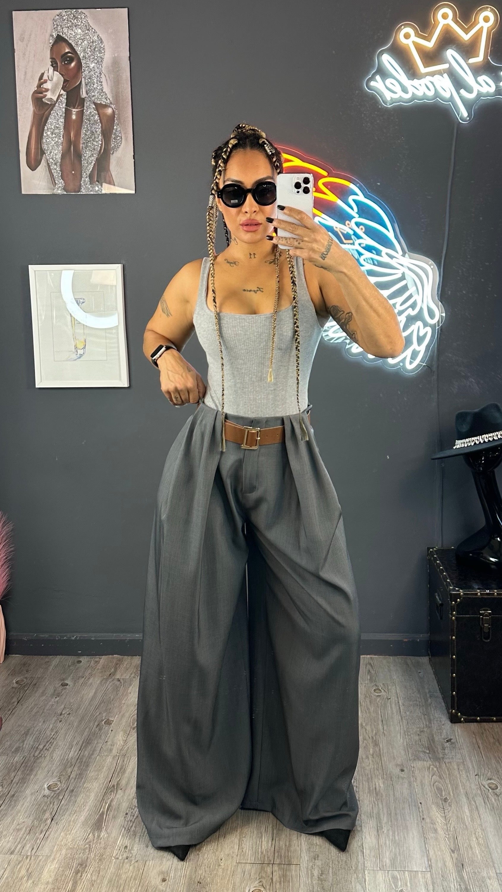 Pantalón fluido palazo premium