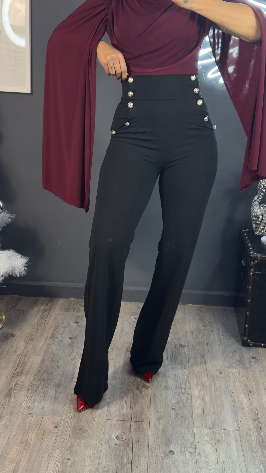 Pantalón, cintura alta