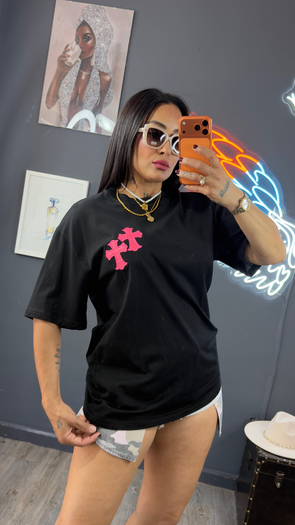 Camiseta cruz de plata