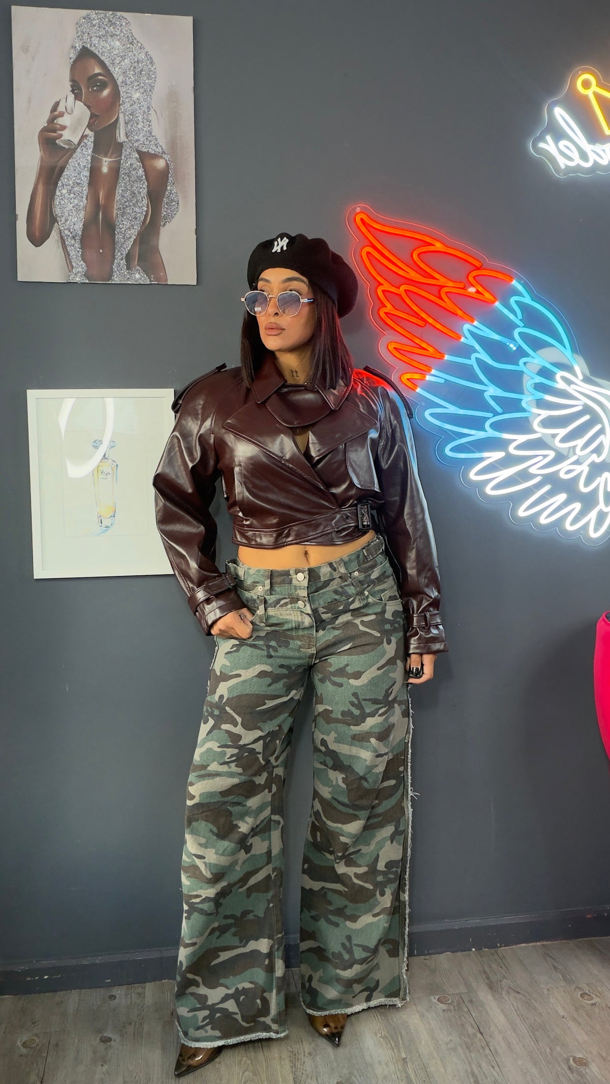 Jeans doble cintura militar