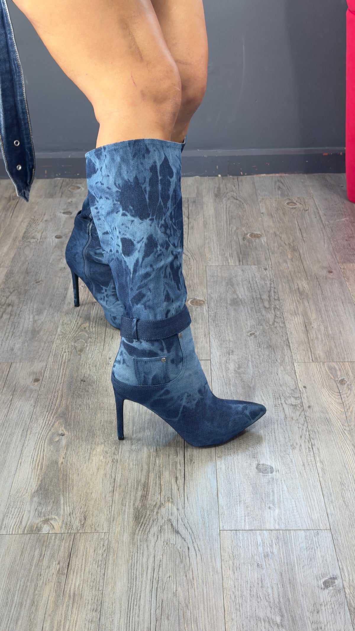 Botas denim bolsillo