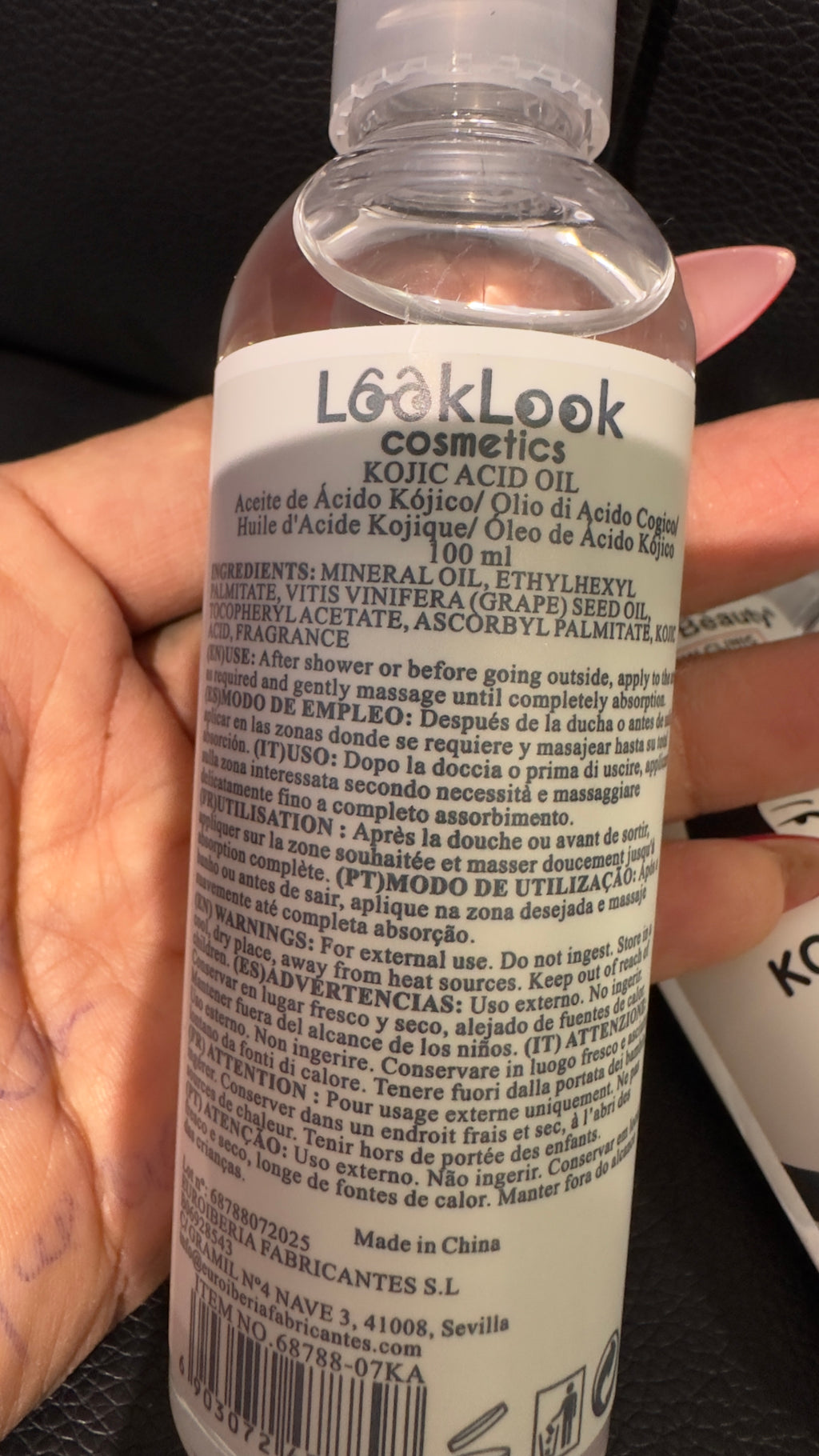 Aceite coreano Kojic Acid pelo/cuerpo/cara