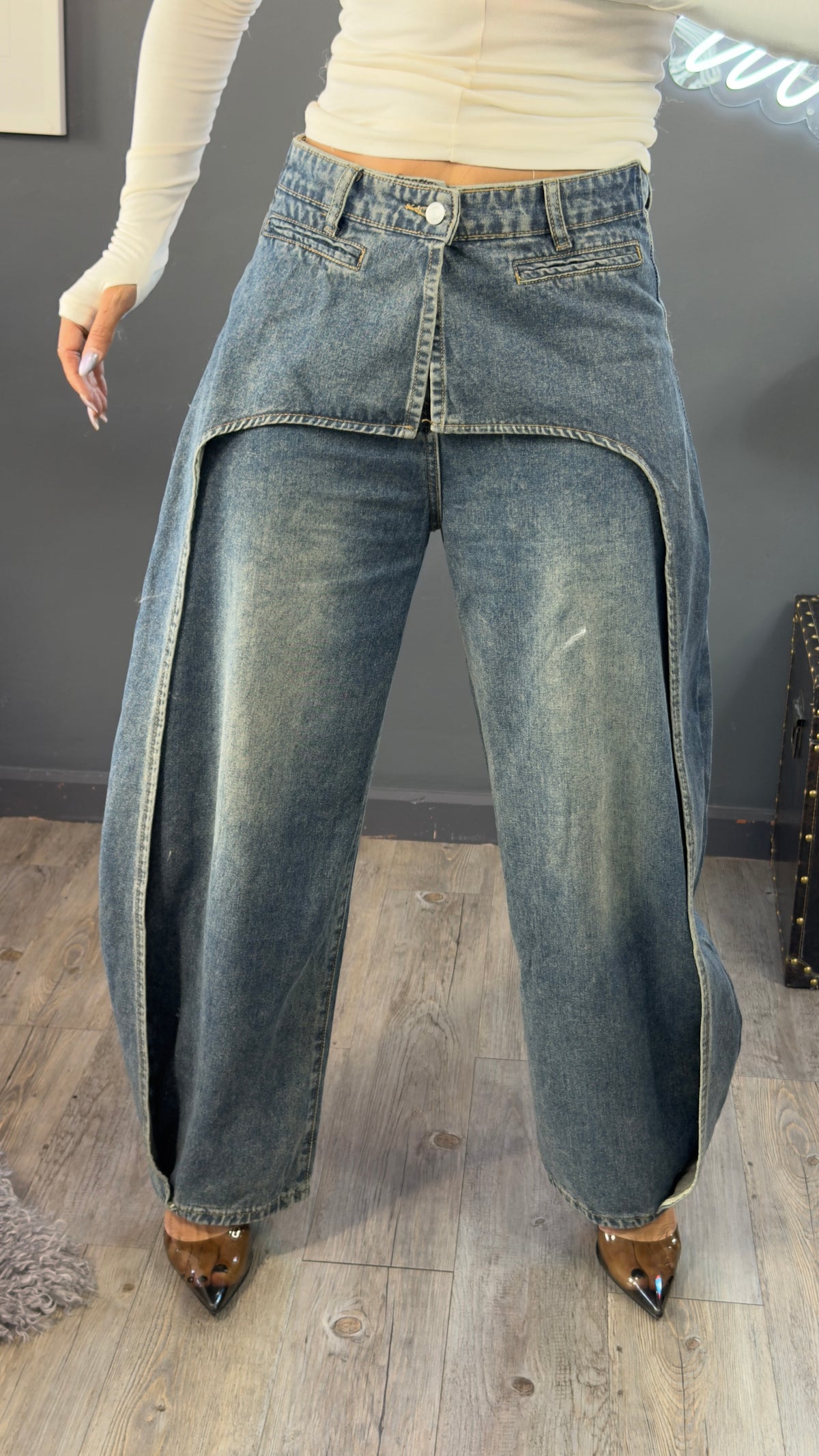 Jeans falda