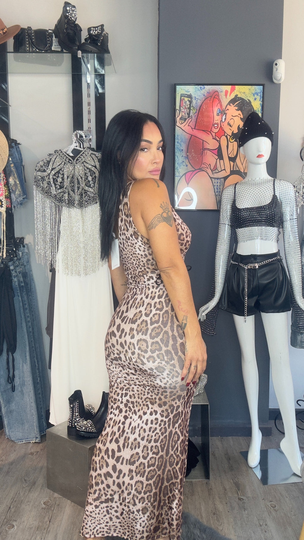Vestido leopardo cuerdas