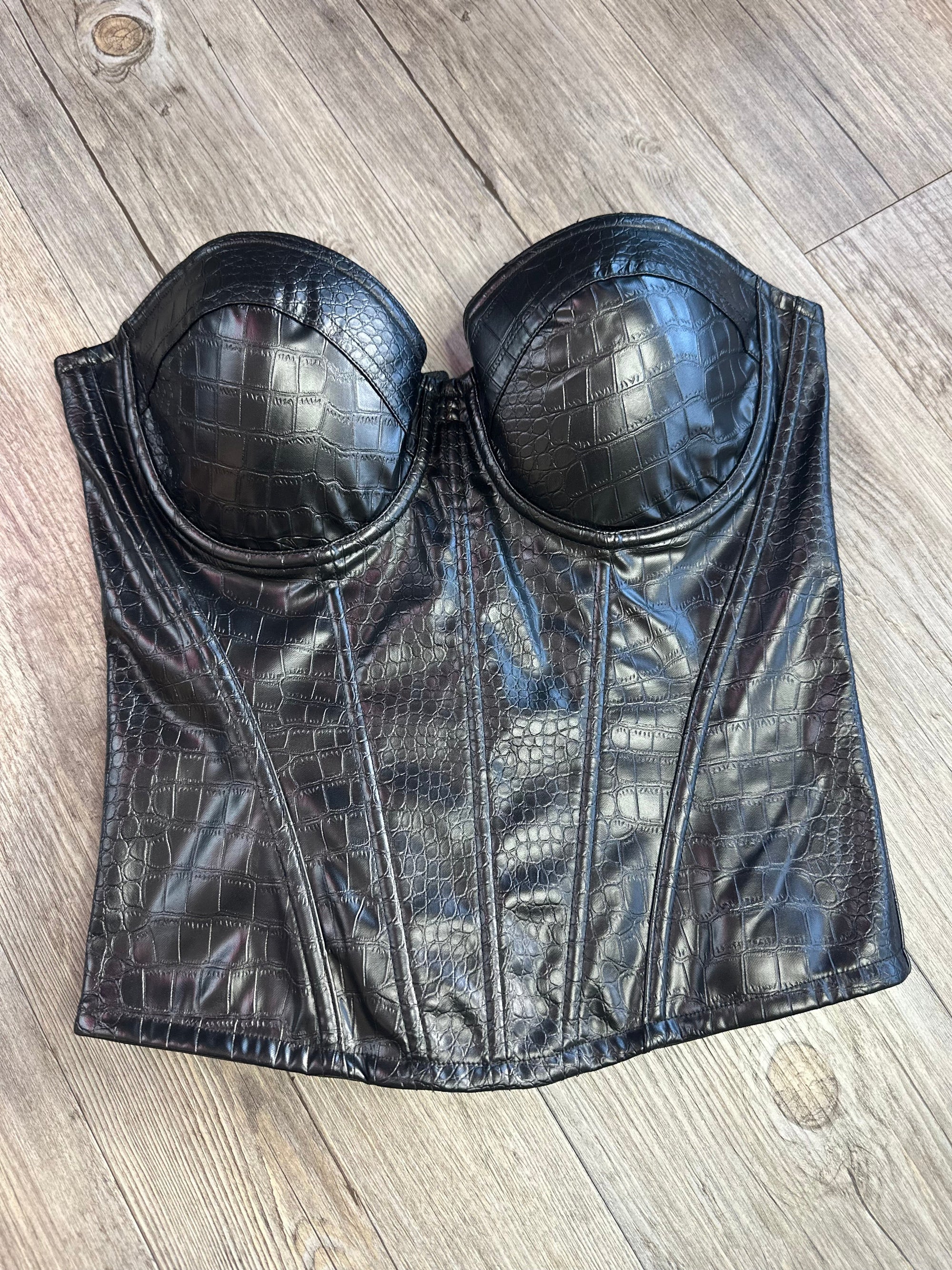 Corset, pitón efecto piel premium