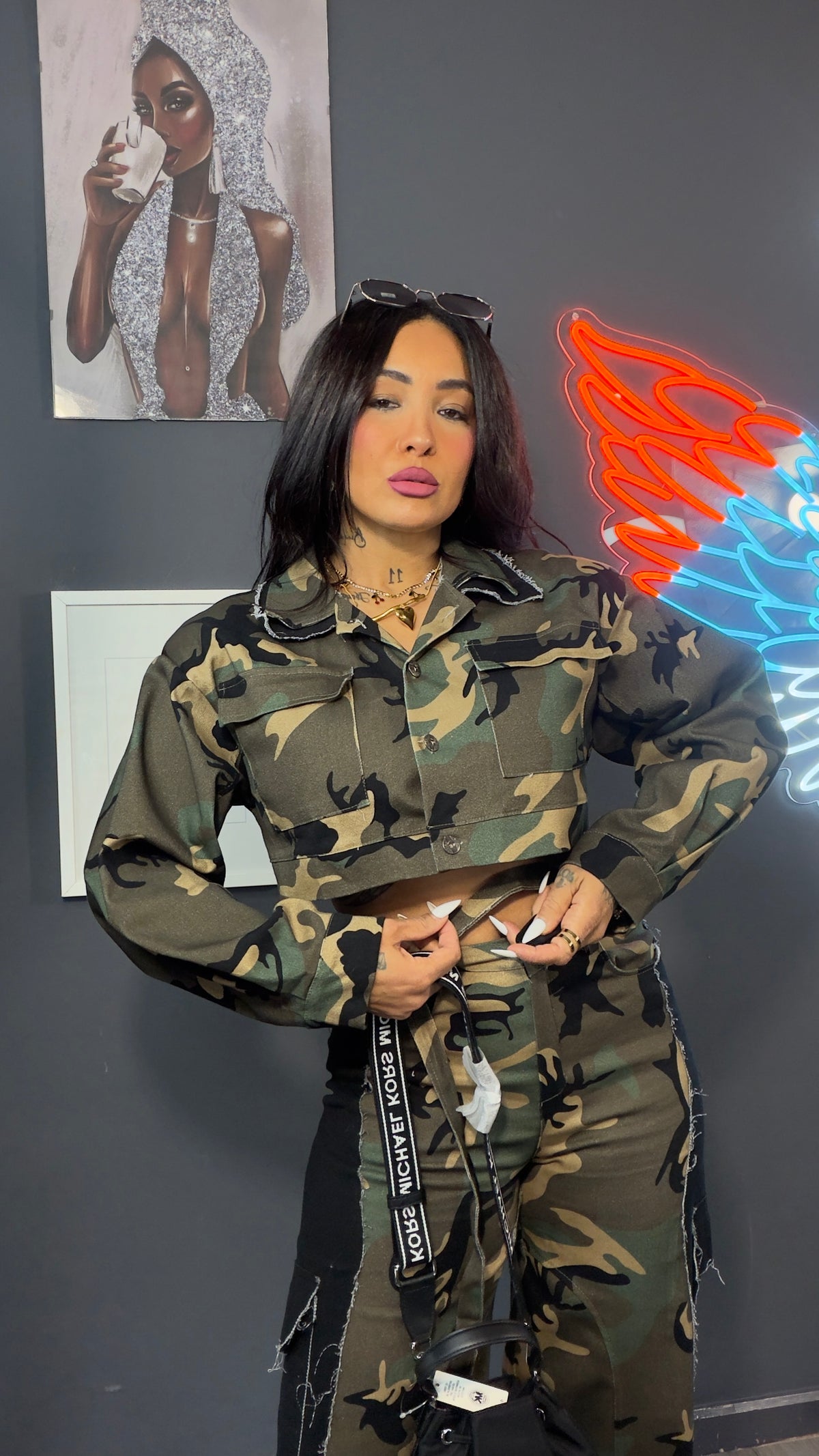 Conjunto militar extrem fashion