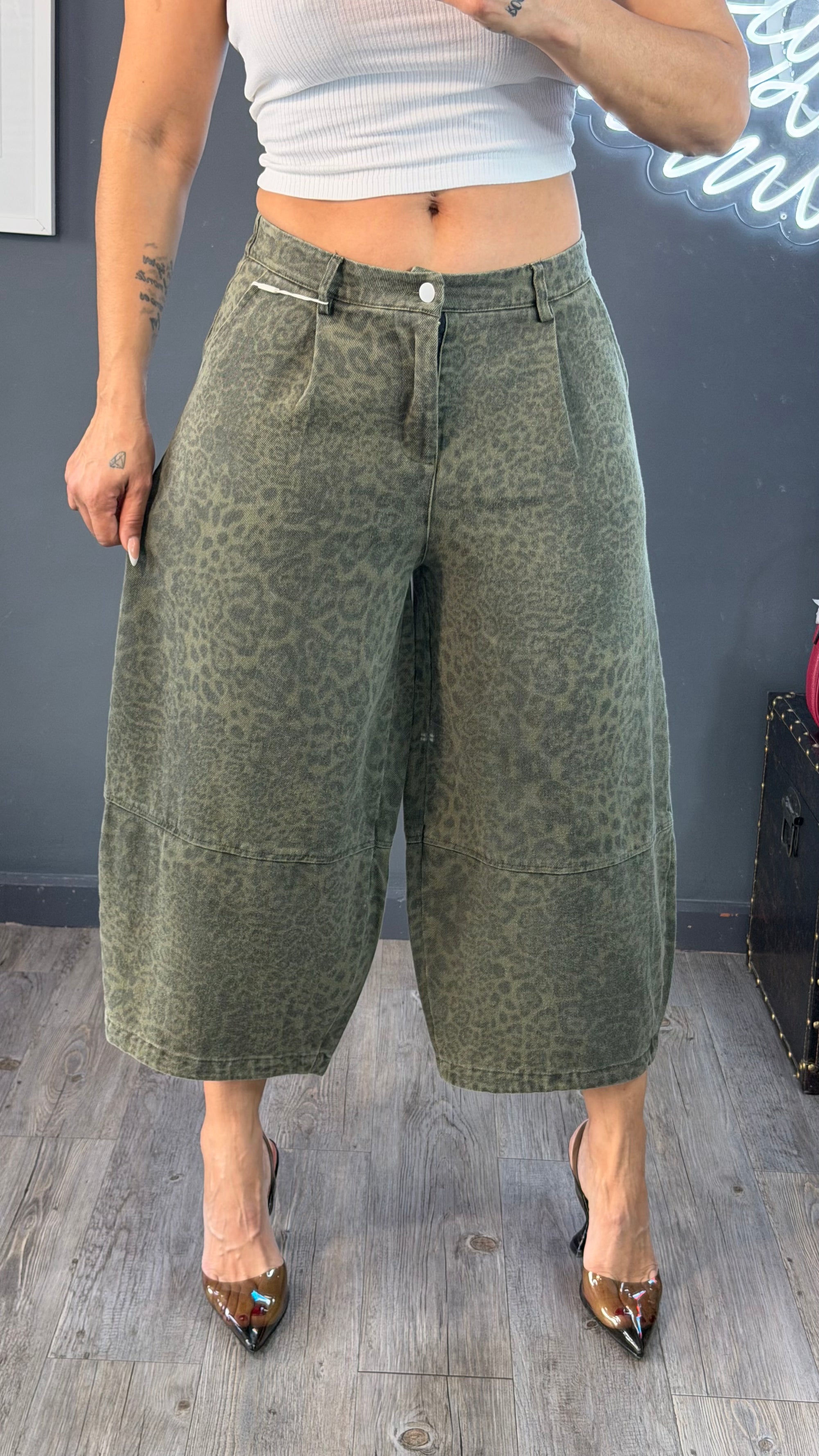 Bermuda vaquera premium Oversize Animal print