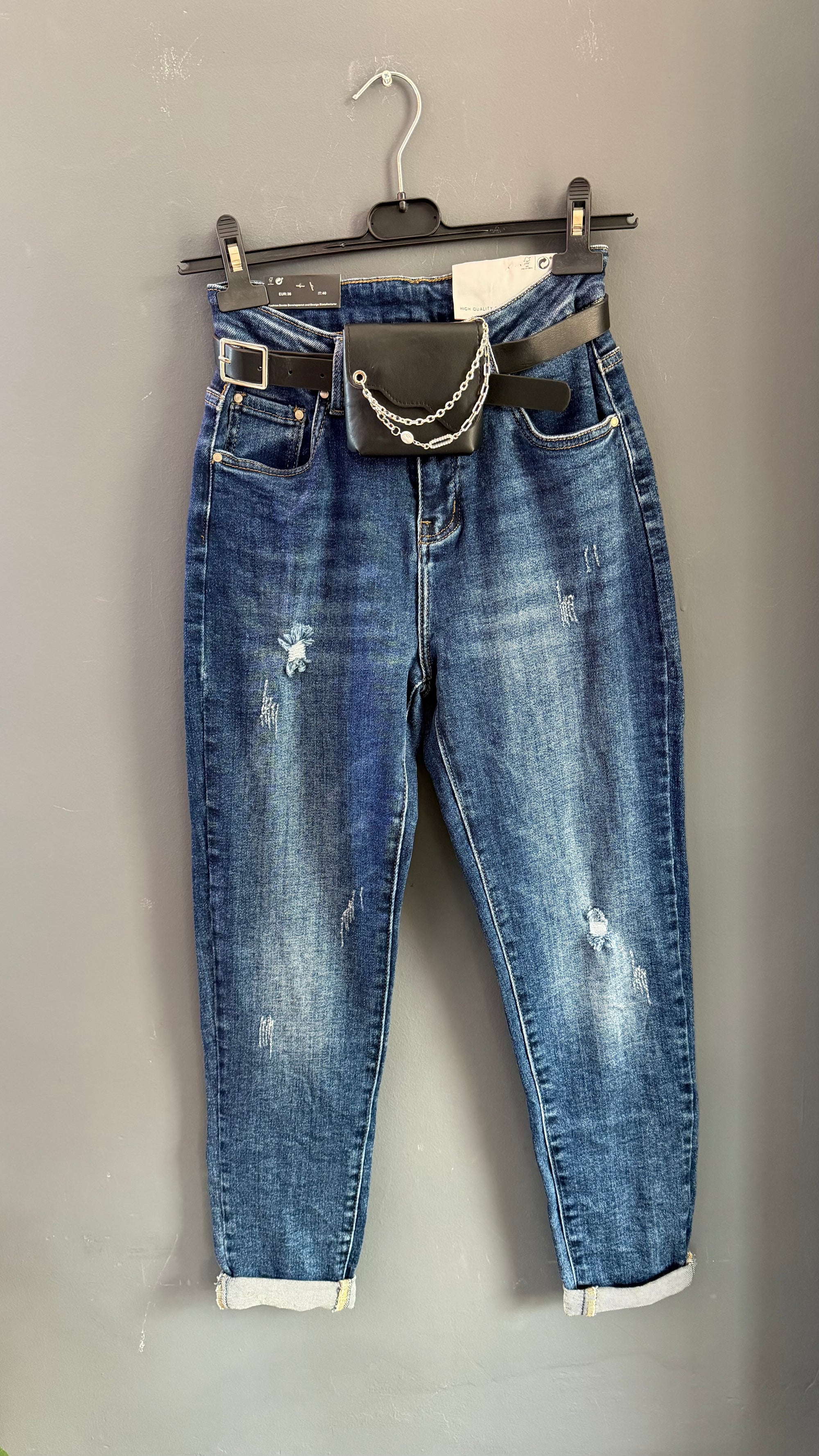 Jeans, tobillera, elástico, accesorio
