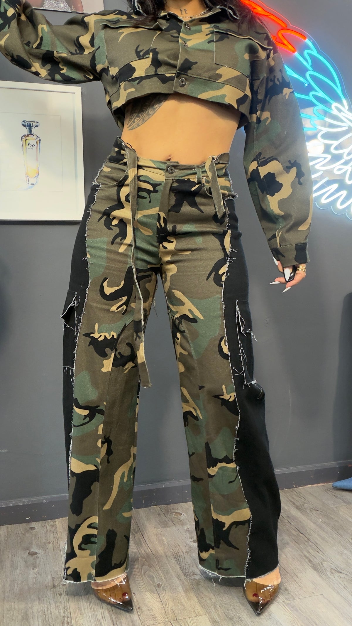 Conjunto militar extrem fashion