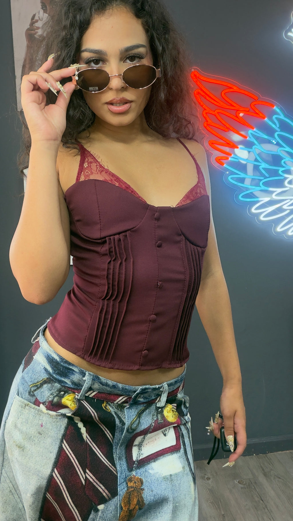 Top Corset acabado de encaje