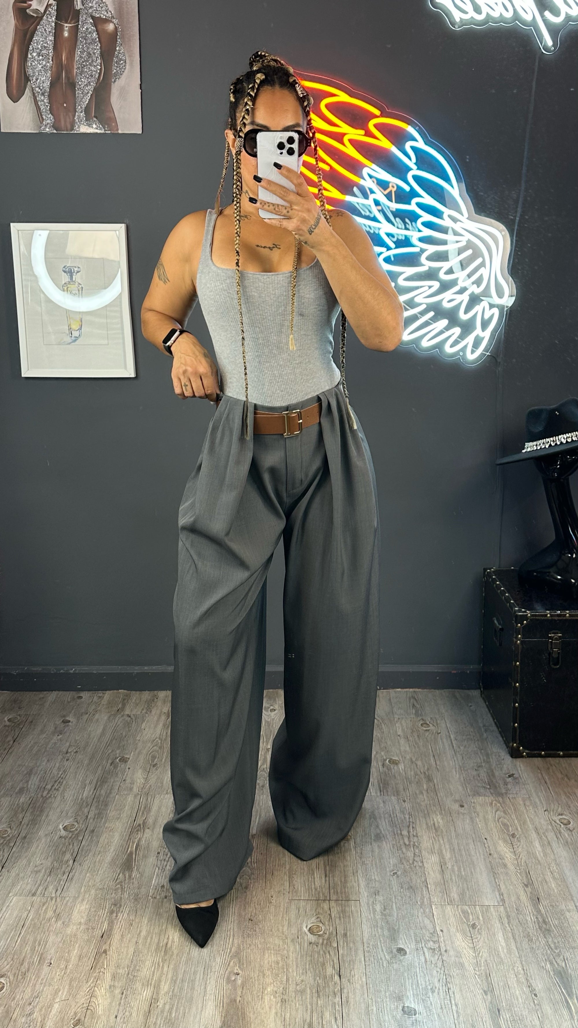 Pantalón fluido palazo premium