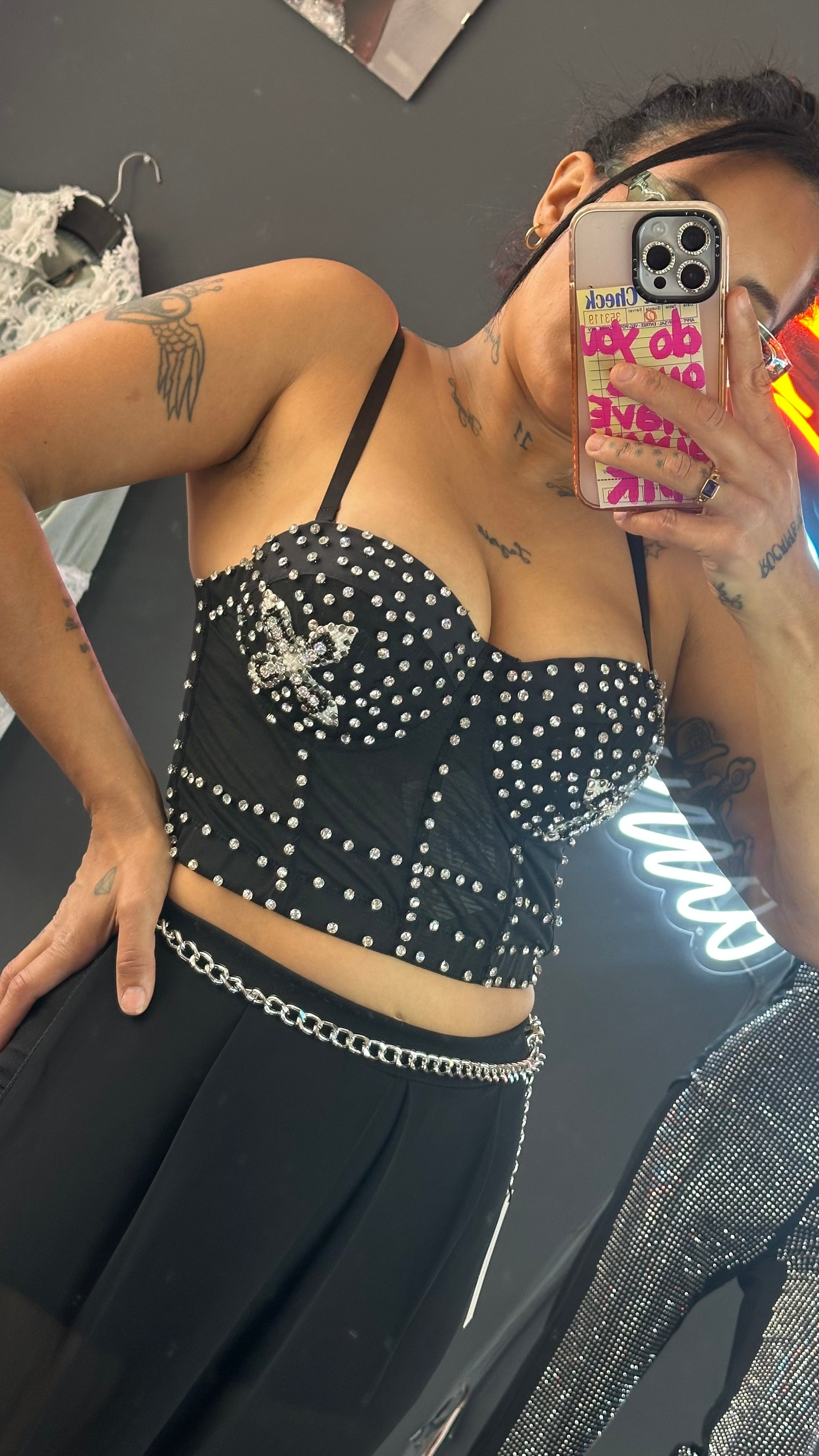 Corset top brillo cruz