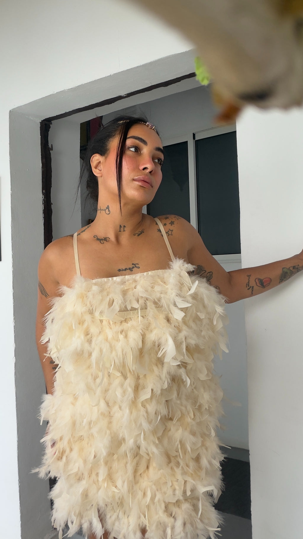 Vestido pluma de julio