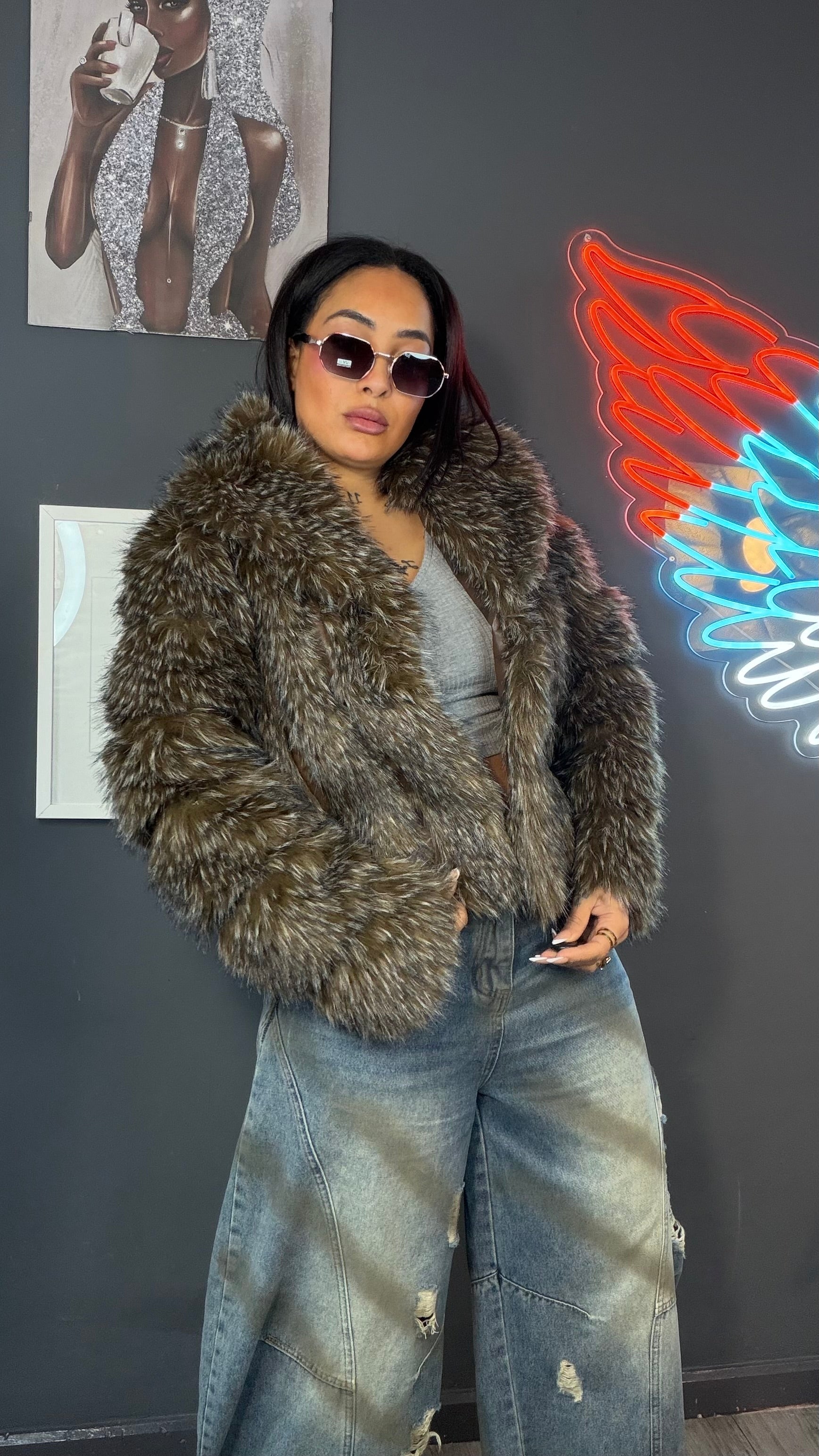 Abrigo pelo conejo Queen Savage