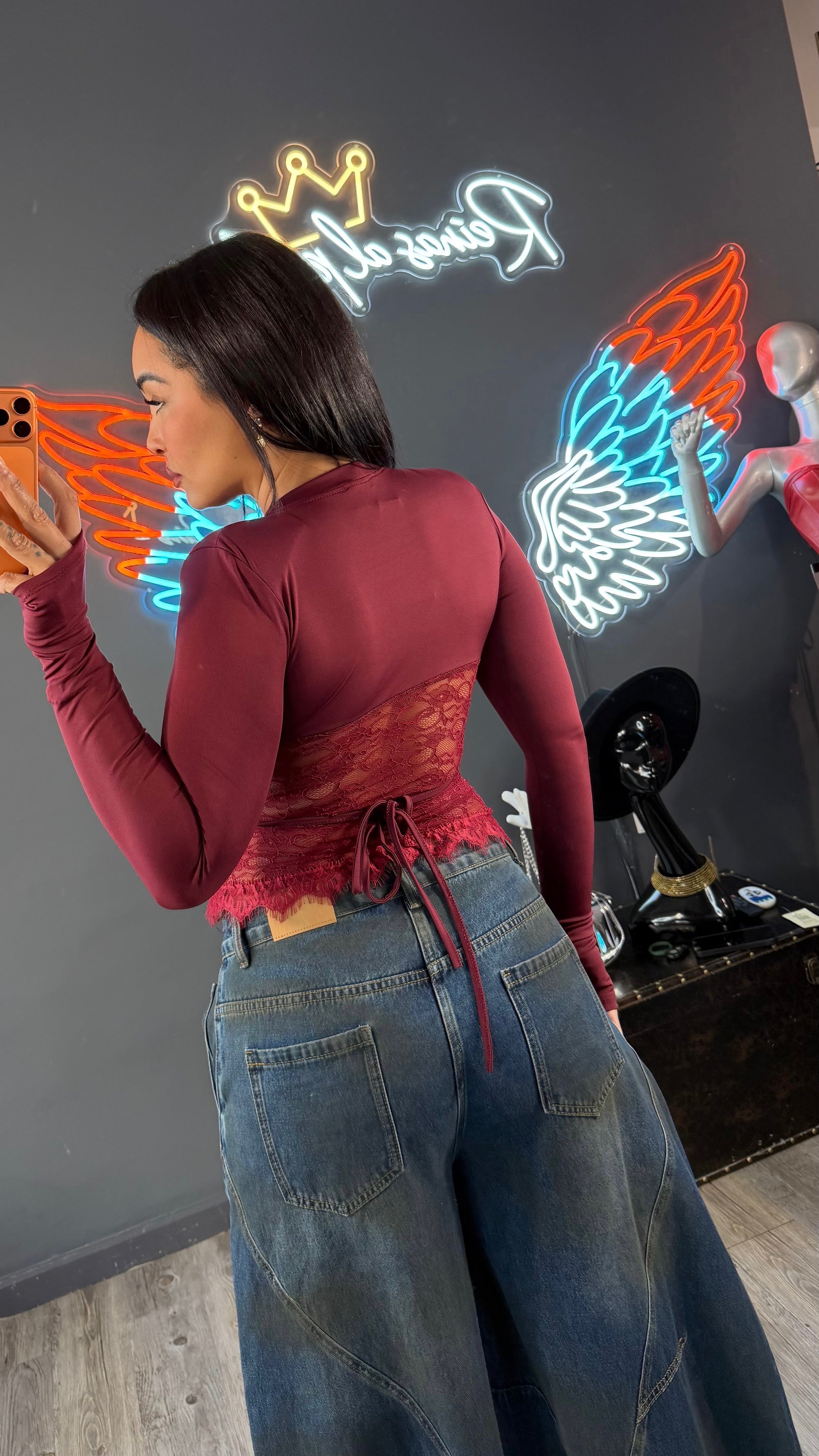 Top corset de encaje romántico