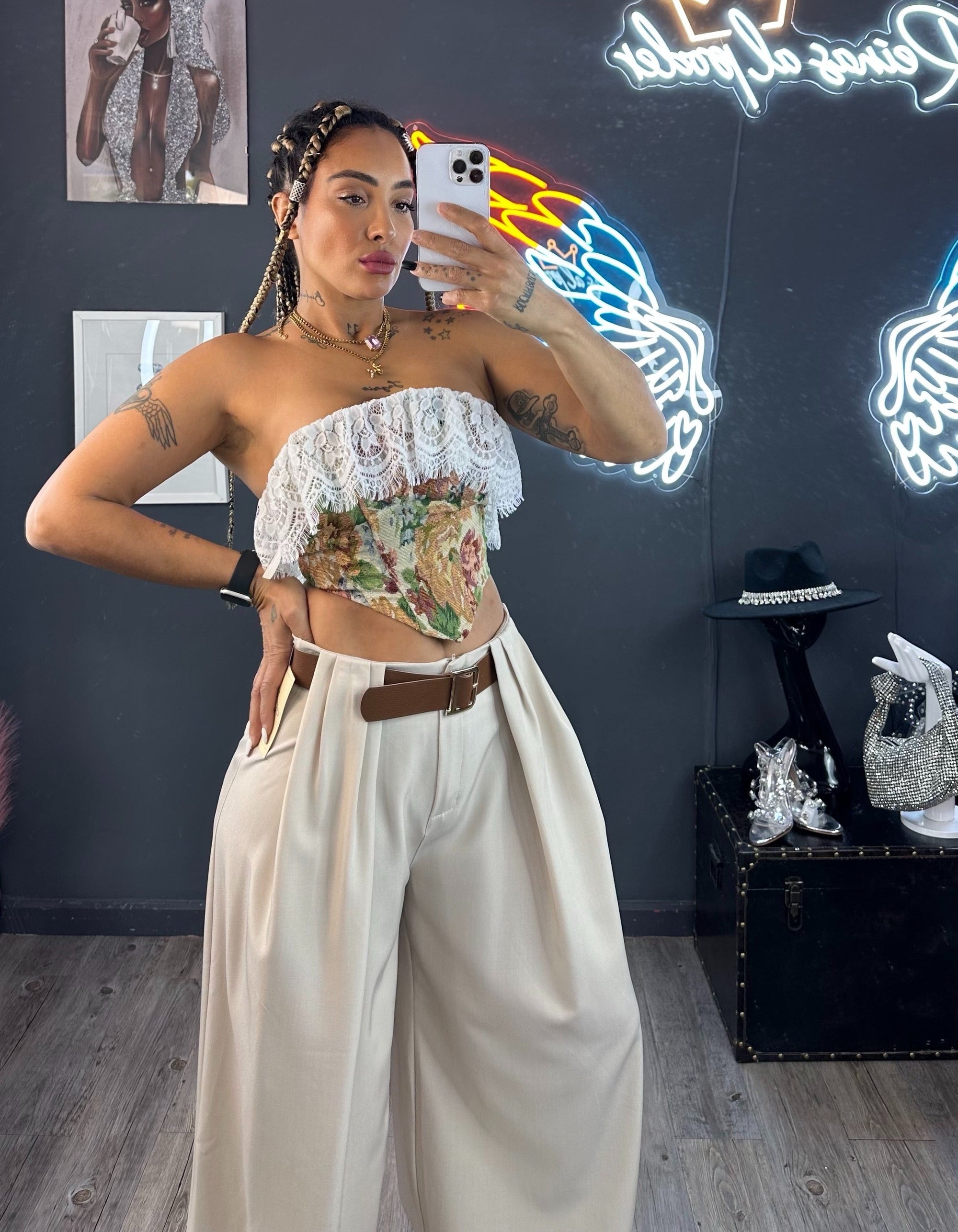 Pantalón fluido palazo premium