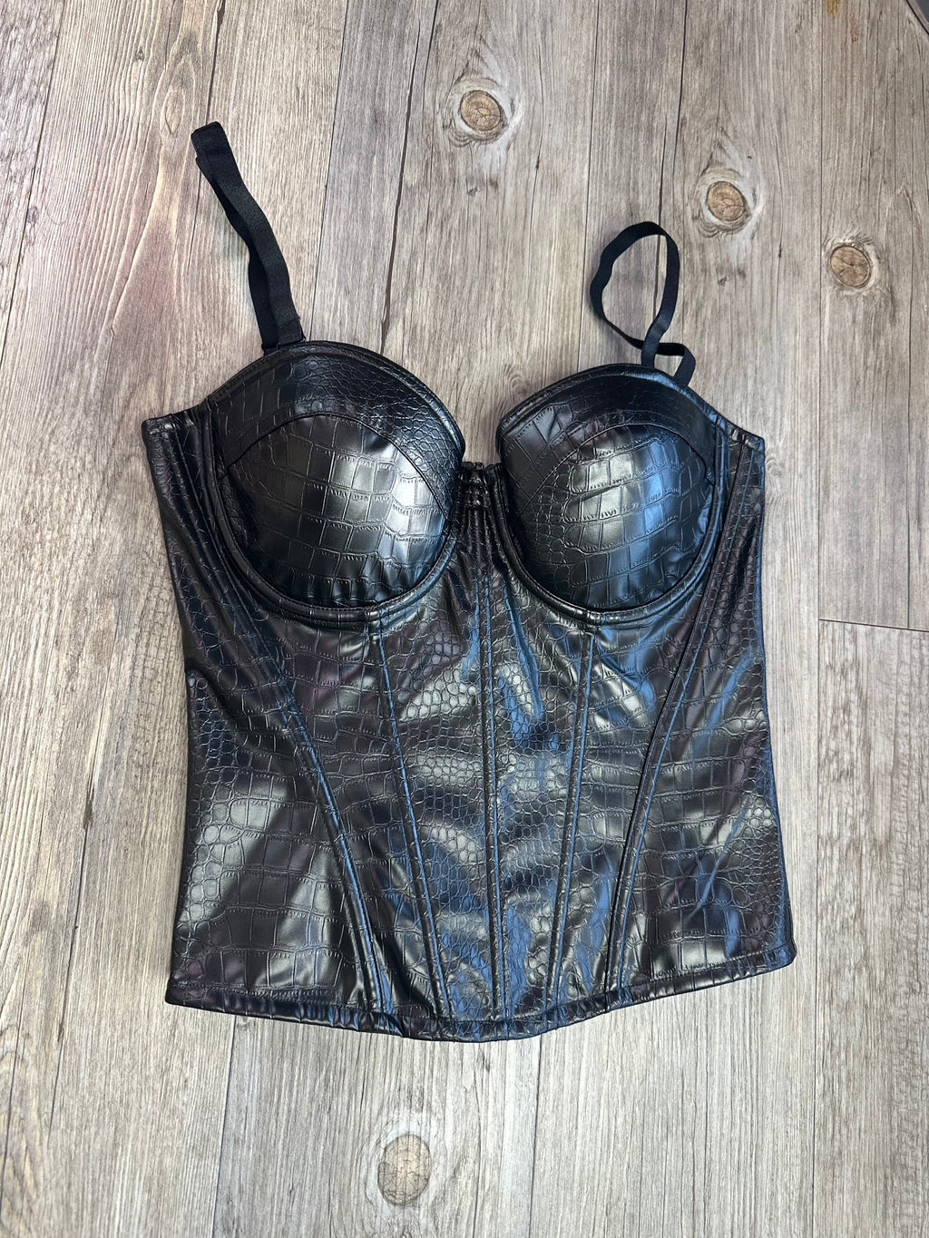 Corset, pitón efecto piel premium