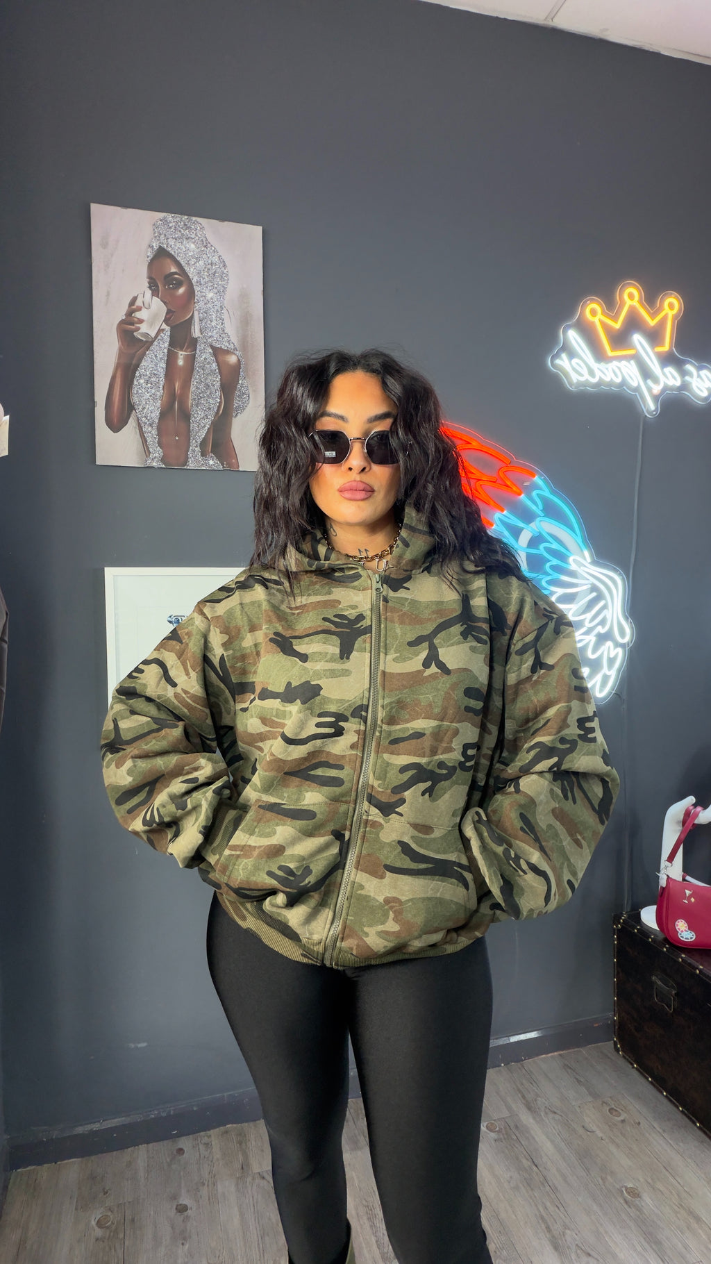 Sudadera algodón camuflaje, térmica, algodón premium