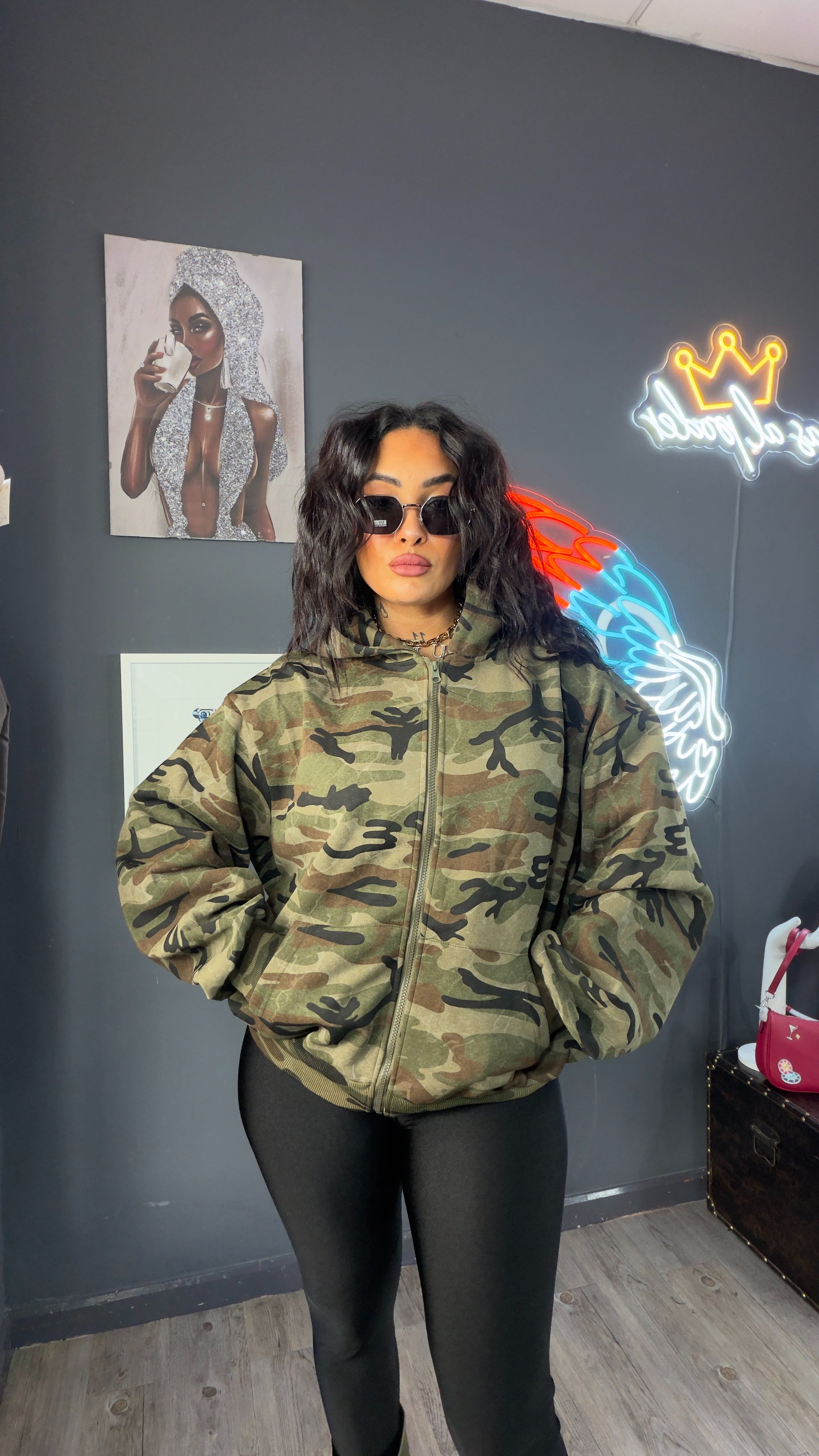 Sudadera algodón camuflaje, térmica, algodón premium