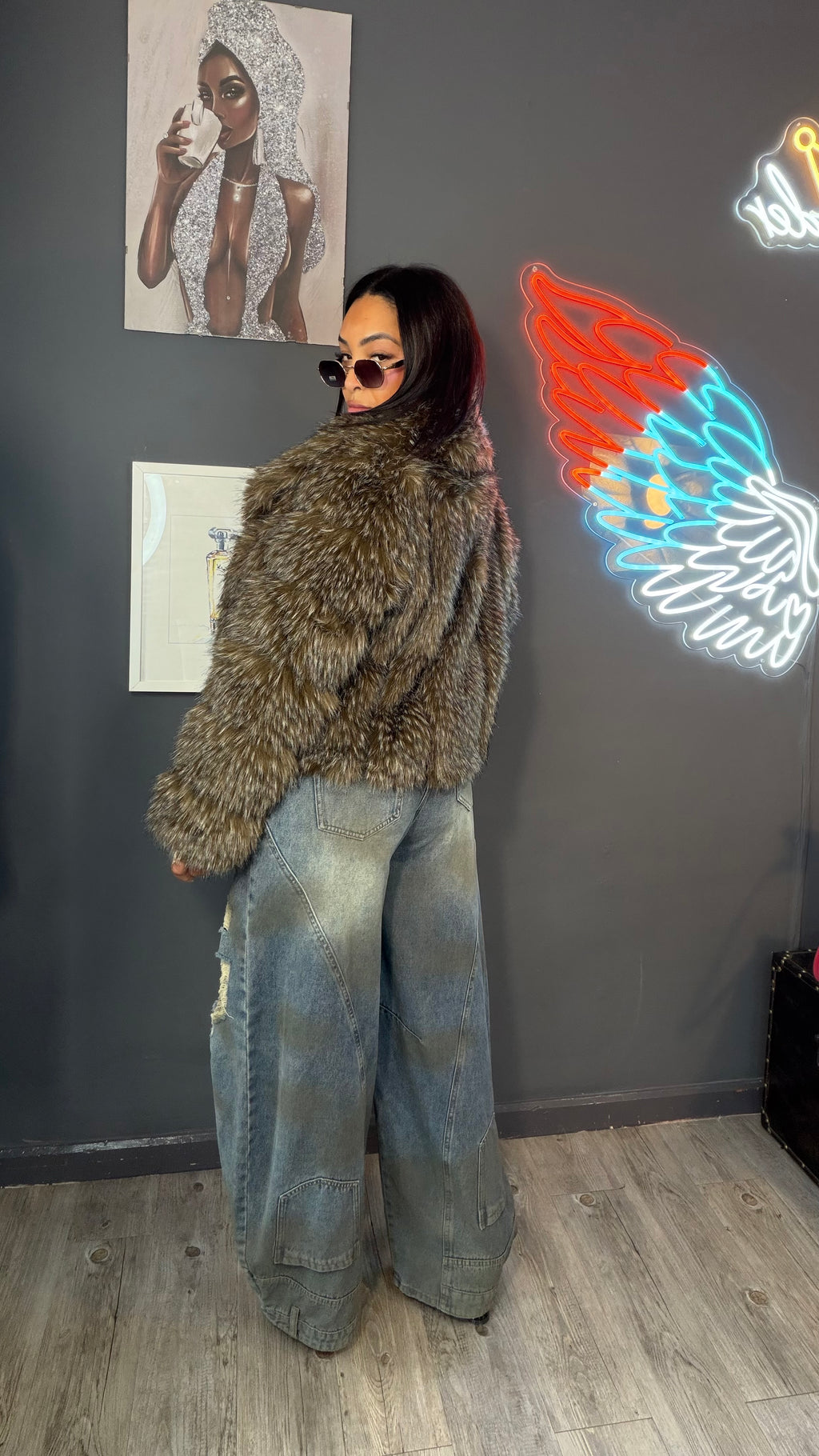 Abrigo pelo conejo Queen Savage