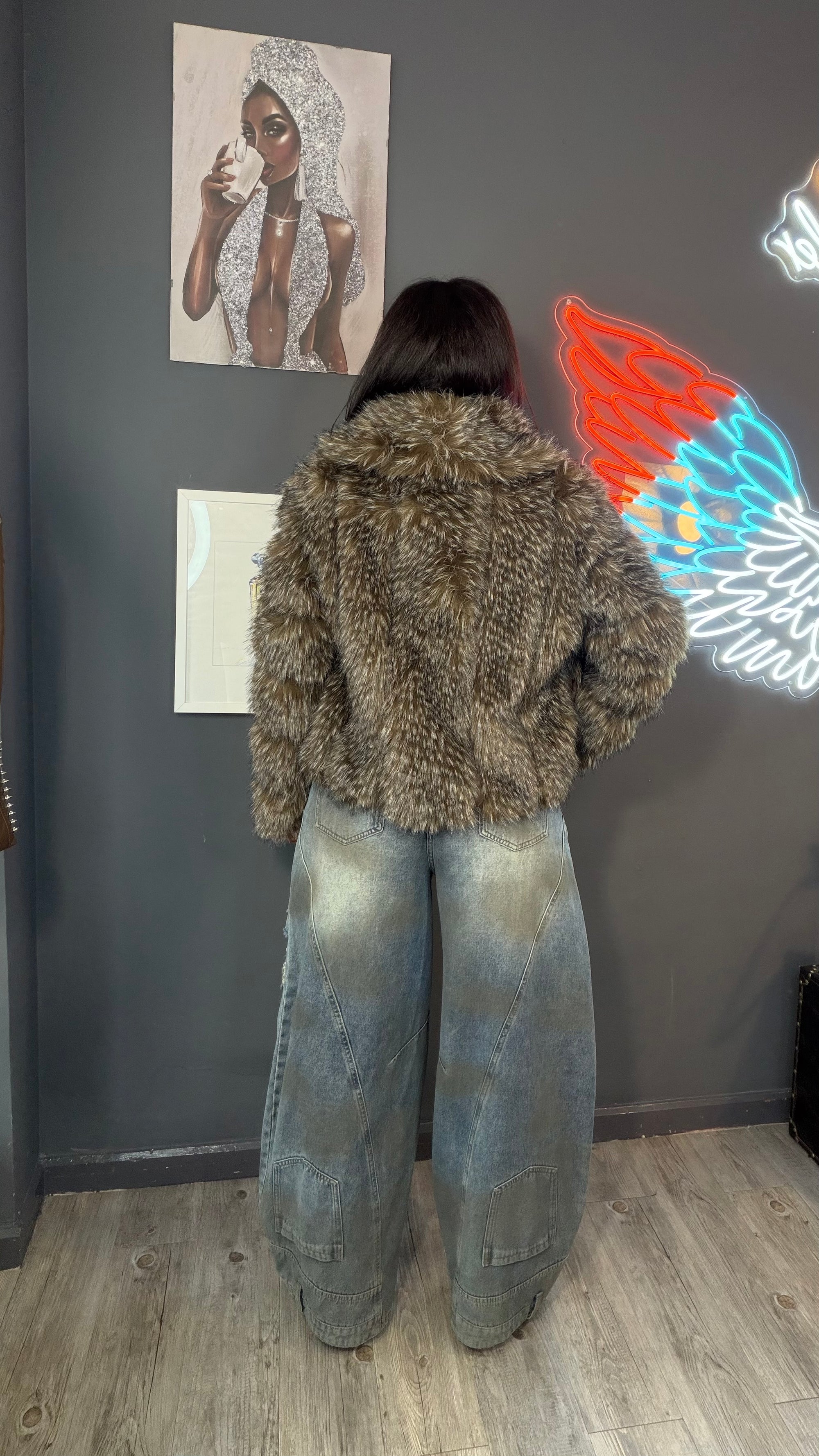 Abrigo pelo conejo Queen Savage