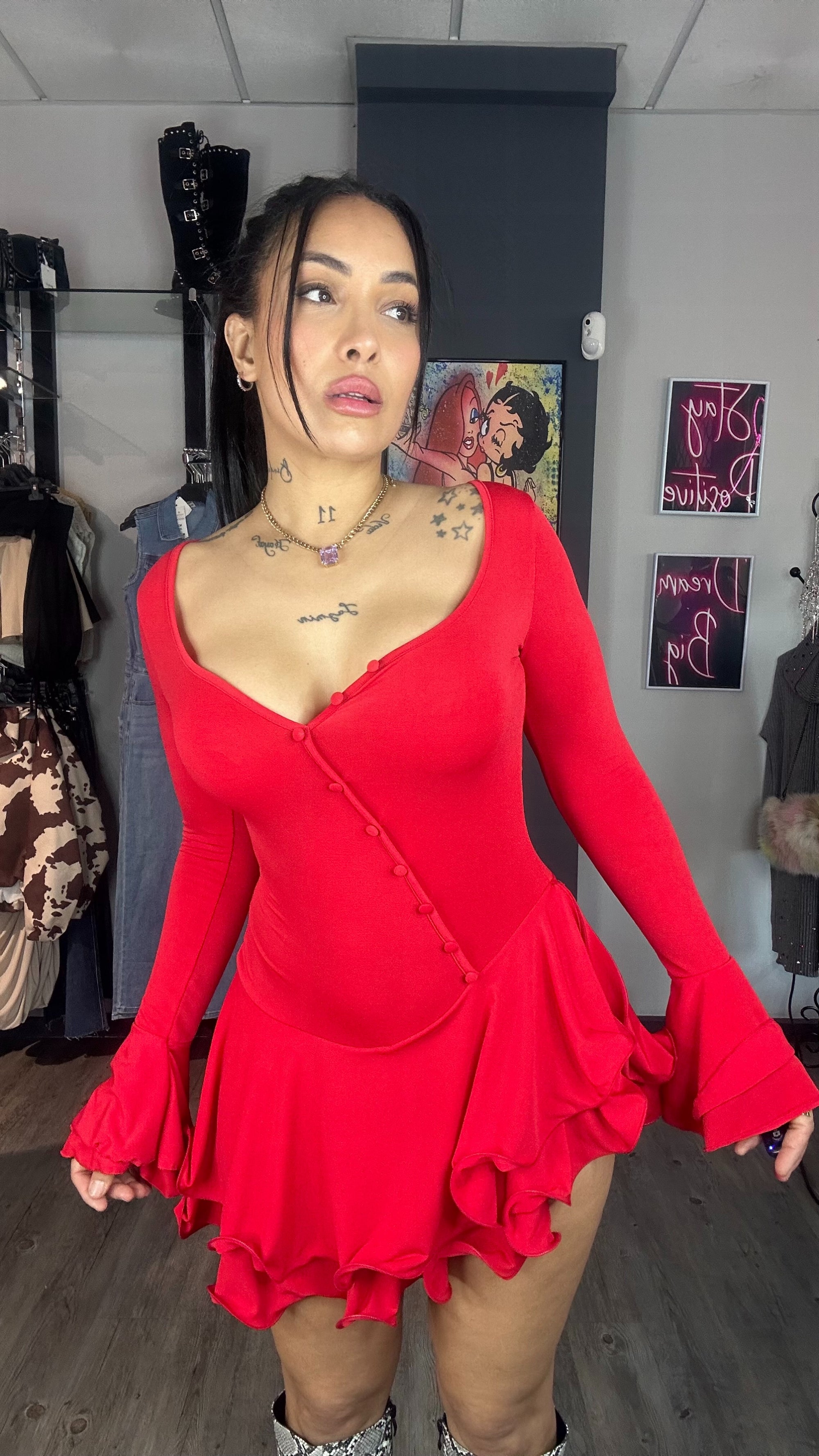 Vestido pétalos con culot