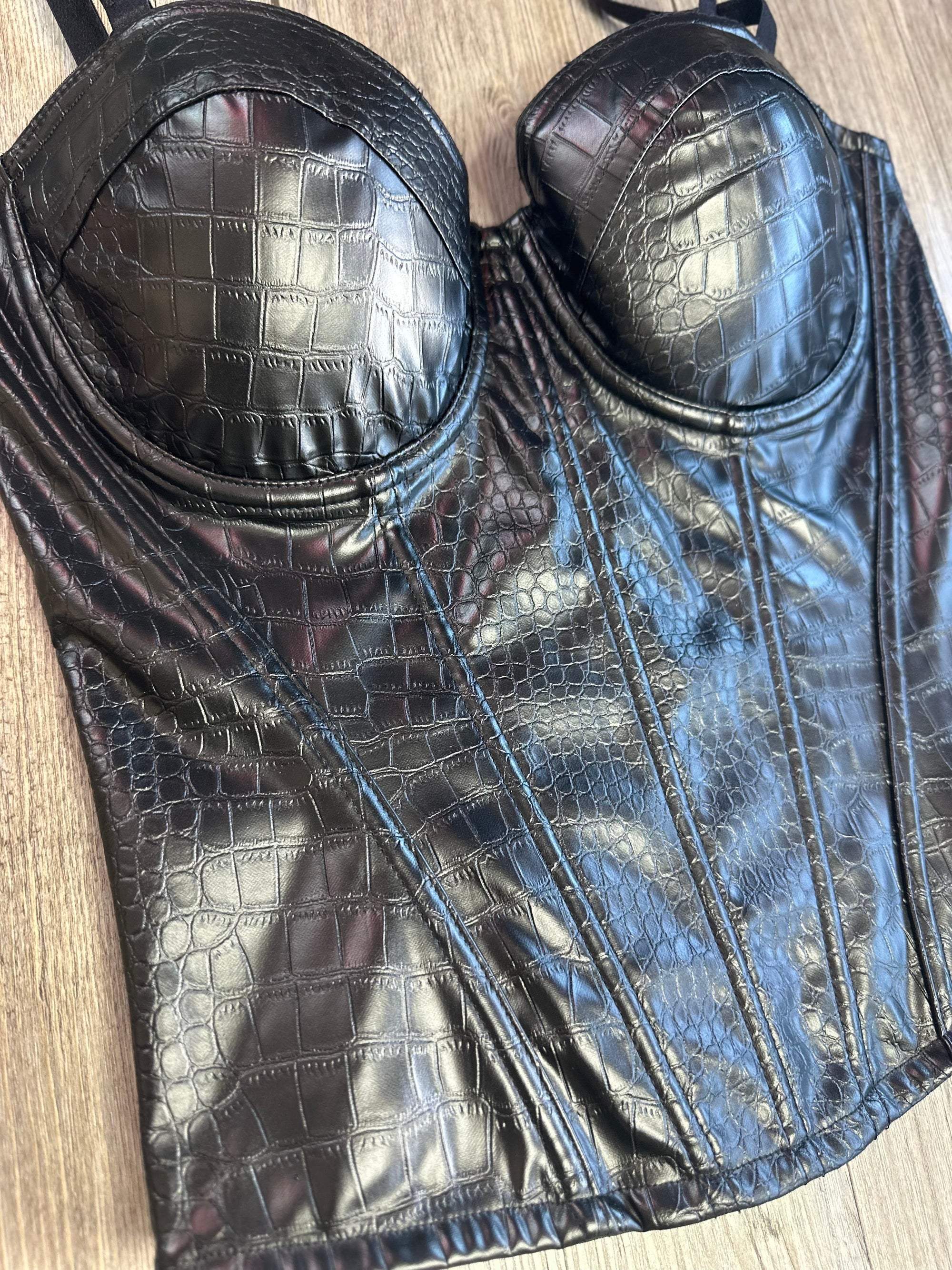 Corset, pitón efecto piel premium